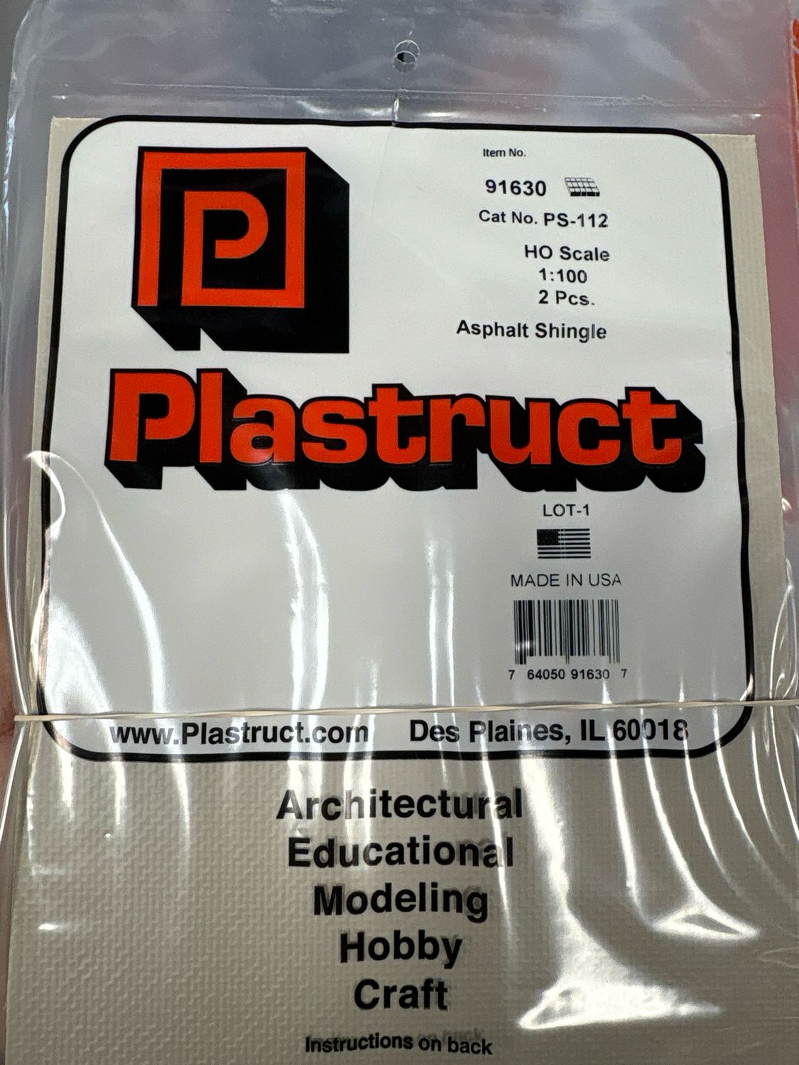 Plastruct HO Scale Asphalt Shingle