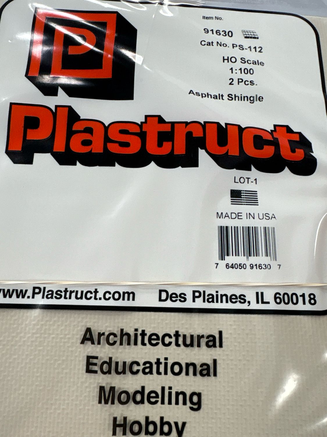 Plastruct HO Scale Asphalt Shingle PS-112