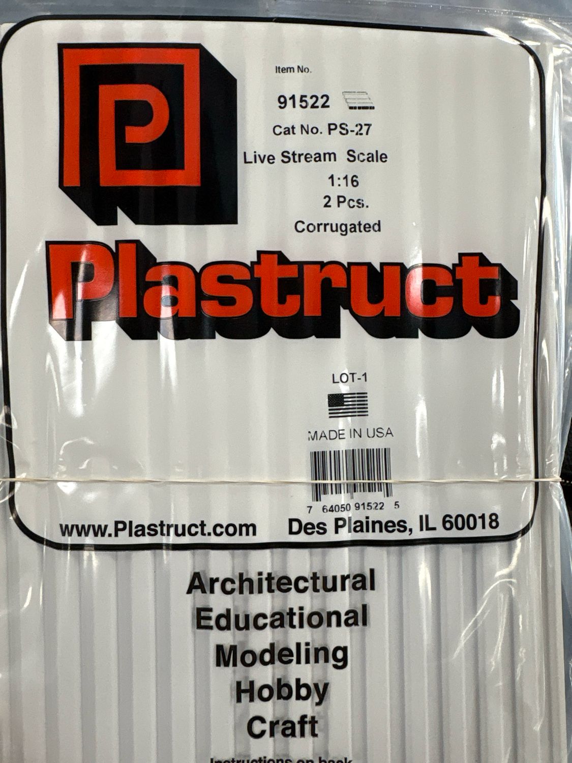 Plastruct Live Stream Scale Corrugated PS-27