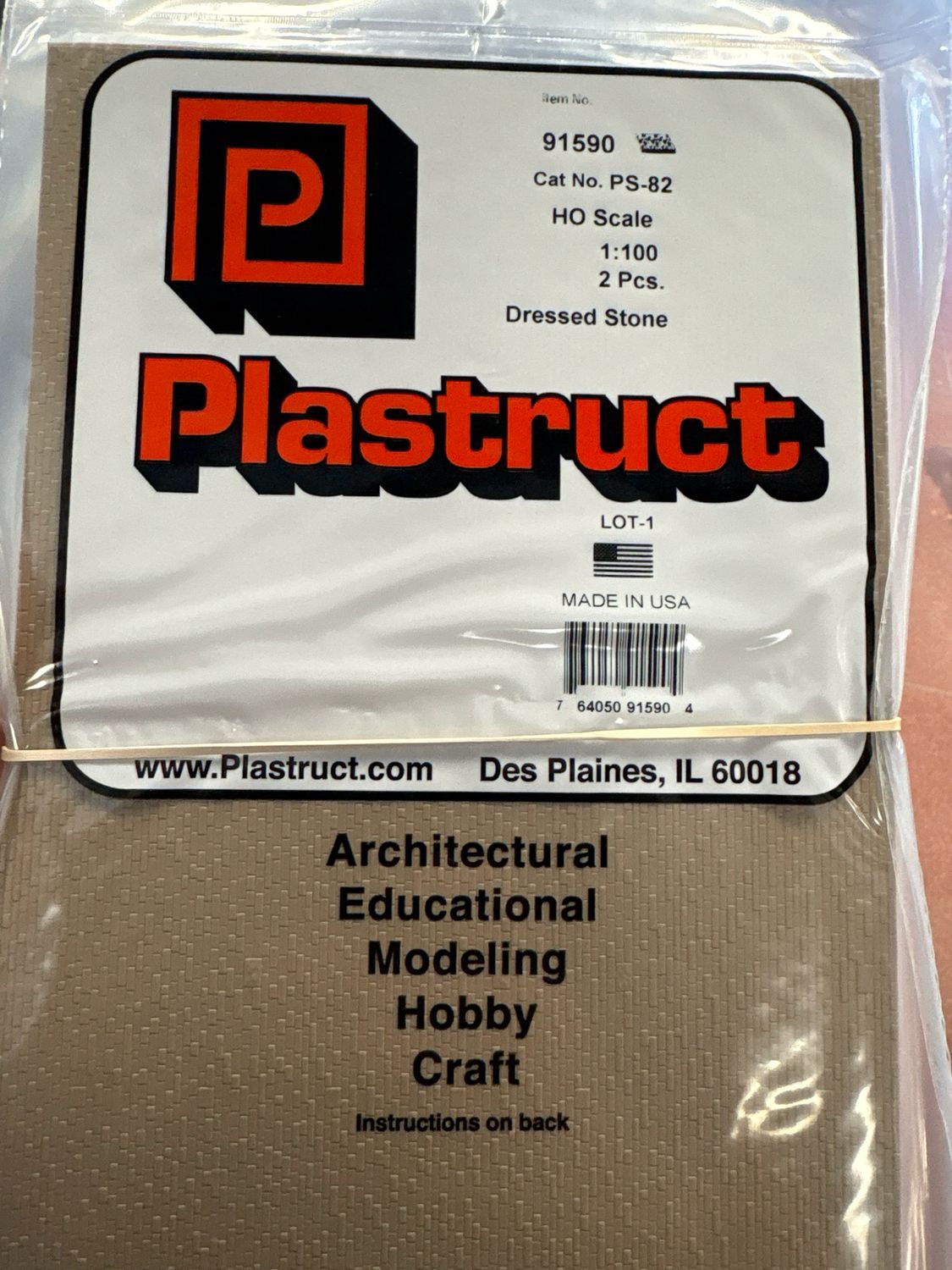 Plastruct HO Scale Dressed Stone PS-82 Plastruct HO Scale Dressed Stone PS-82