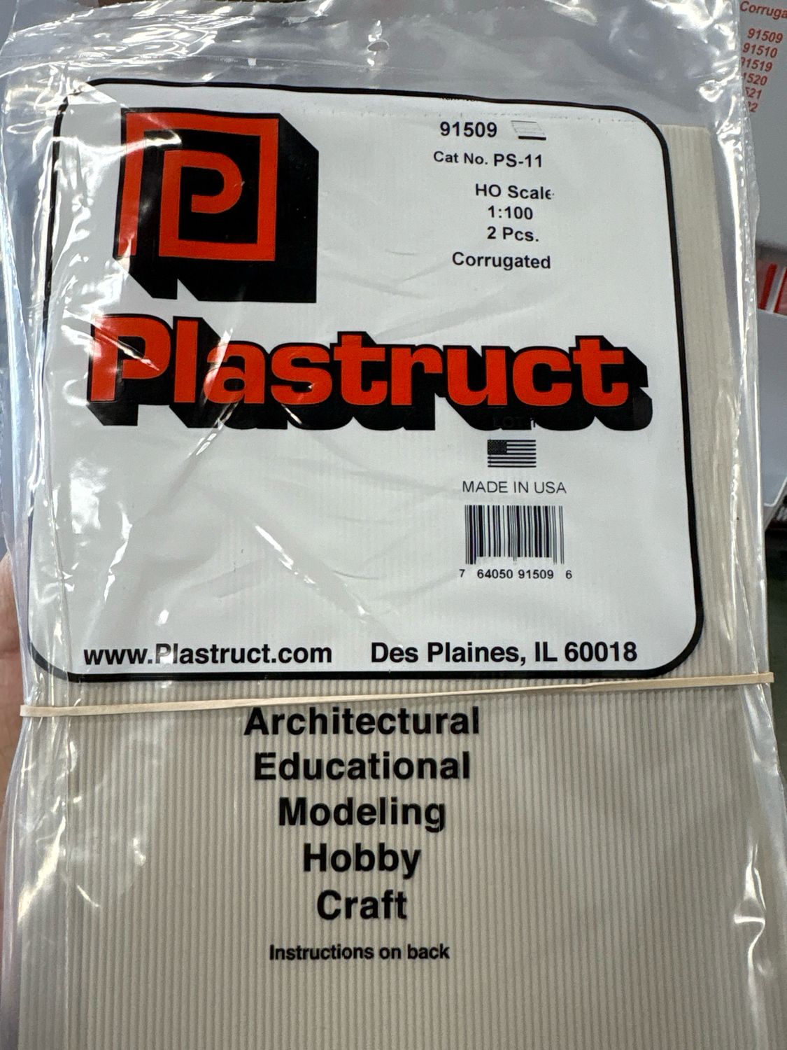 Plastruct HO Scale Corrugated PS-11 Plastruct HO Scale Corrugated PS-11