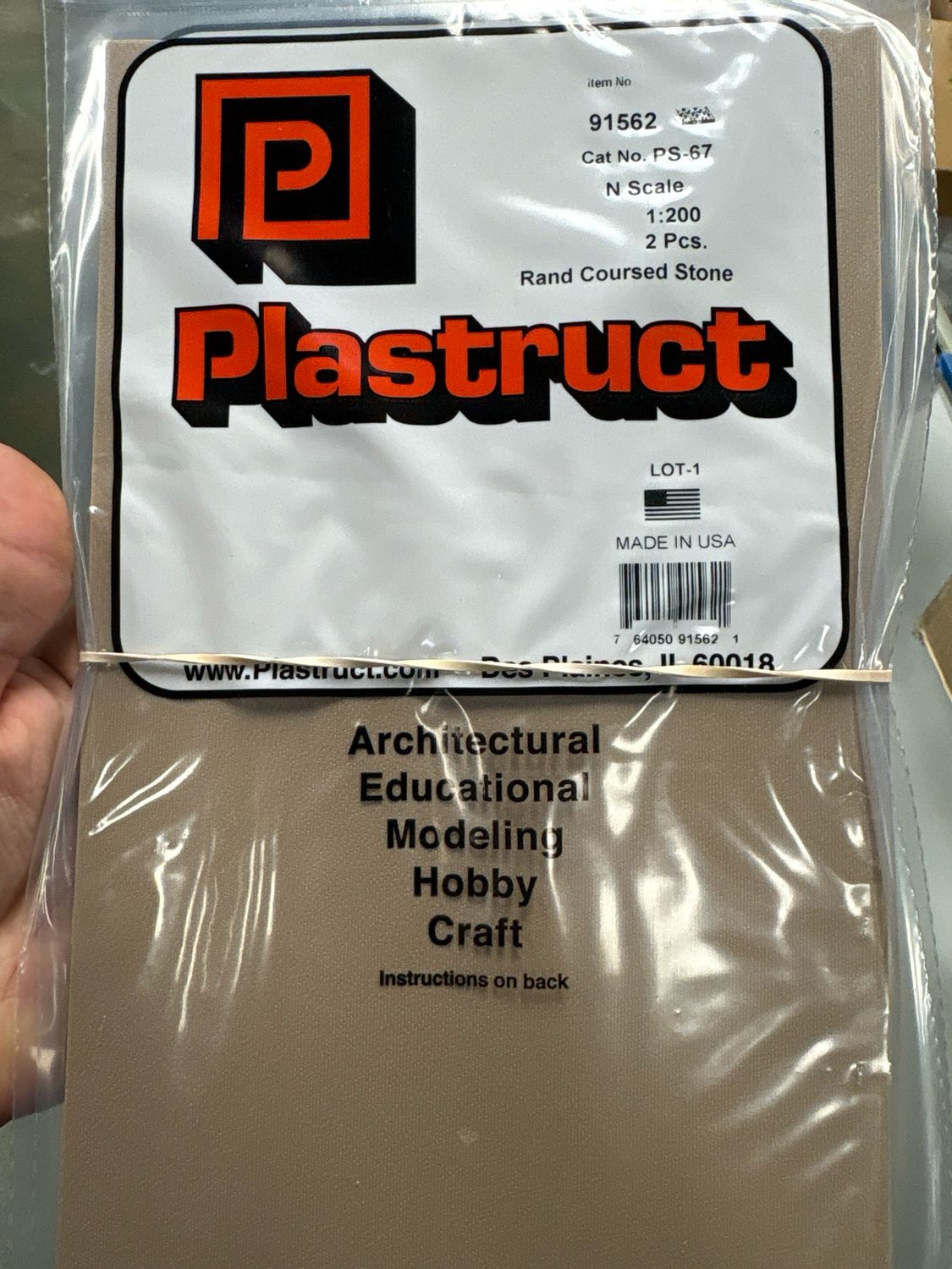 Plastruct N Scale Rand Coursed Stone PS-67