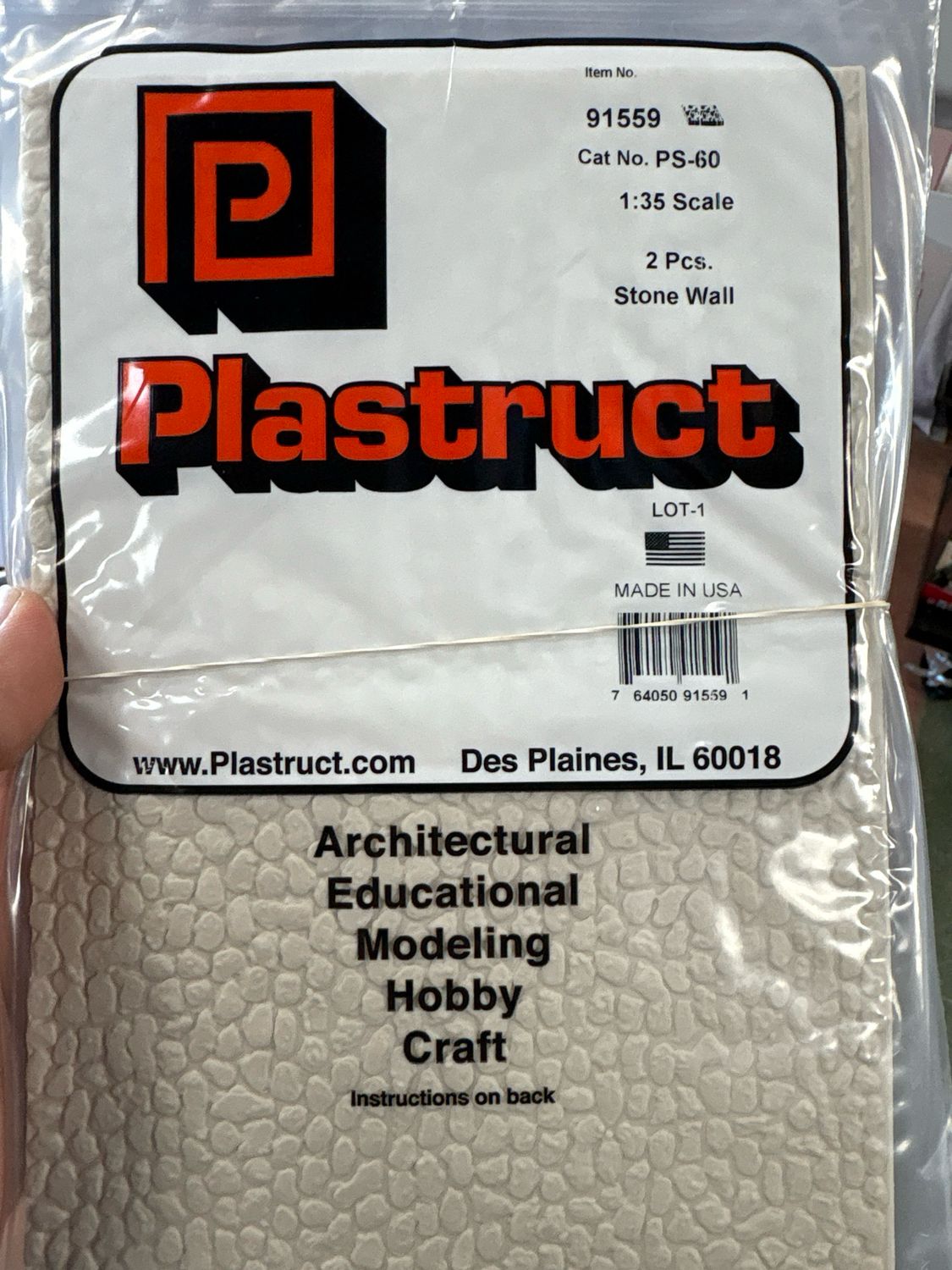 Plastruct 1:35 Scale Stone Wall PS-60