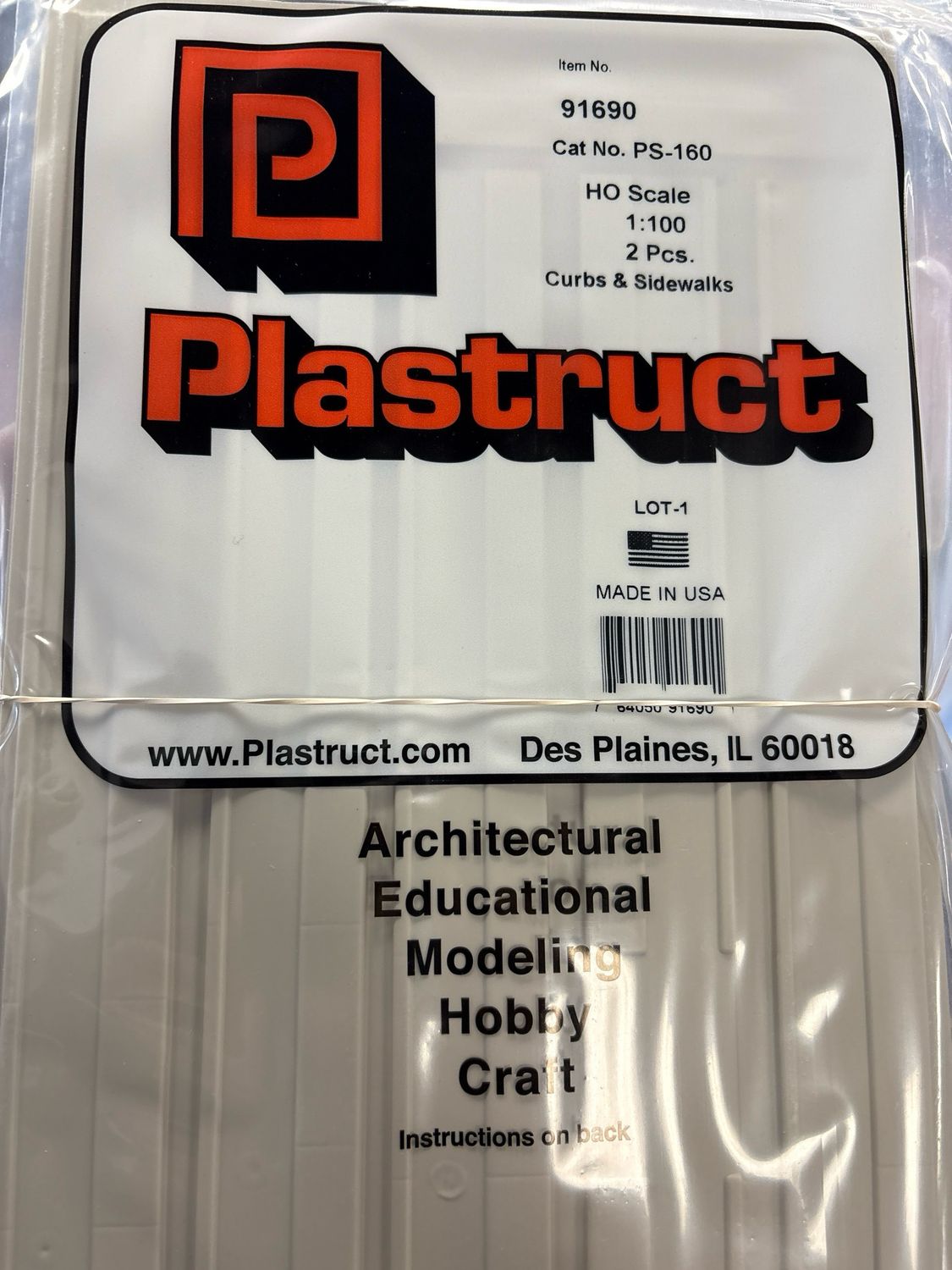 Plastruct HO Scale Curbs & Sidewalks PS-160 Plastruct HO Scale Curbs & Sidewalks PS-160
