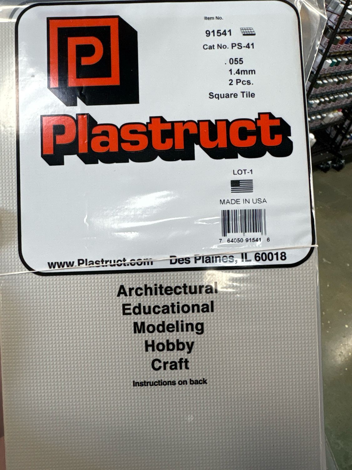 Plastruct Square Tile .055 PS-41