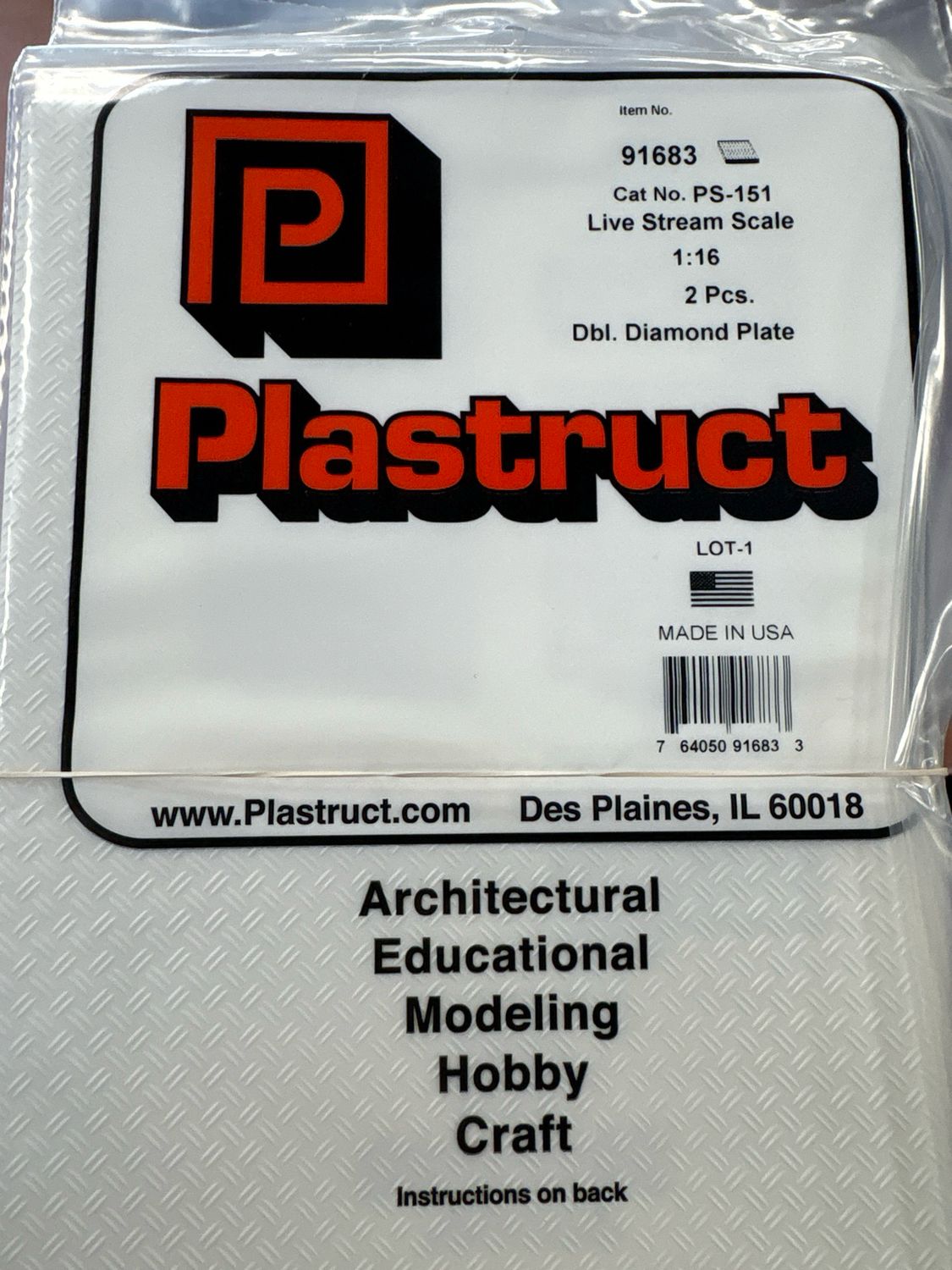 Plastruct Love Stream Scale Dbl Diamond Plate PS-151 Plastruct Love Stream Scale Dbl Diamond Plate PS-151