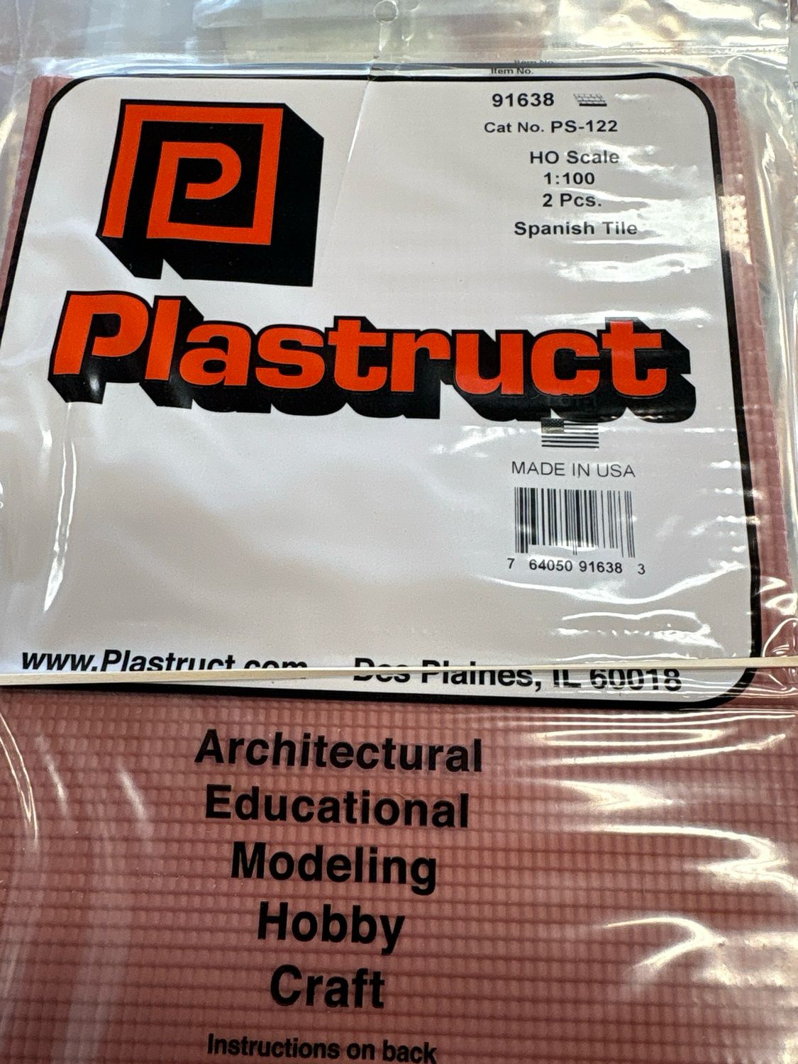 Plastruct HO Scale Spanish Tile PS-122