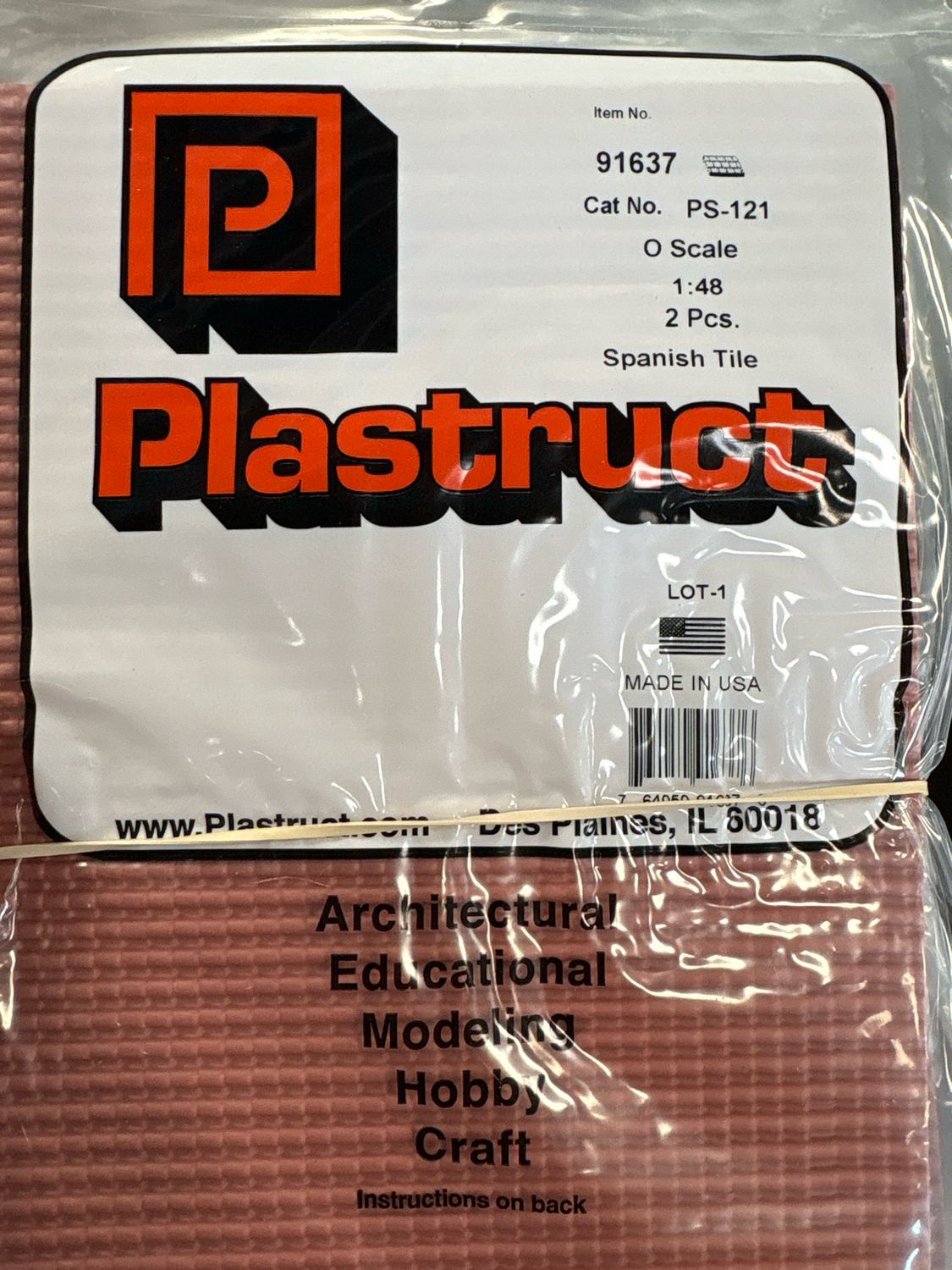 Plastruct O Scale Spanish Tile PS-121 Plastruct O Scale Spanish Tile PS-121