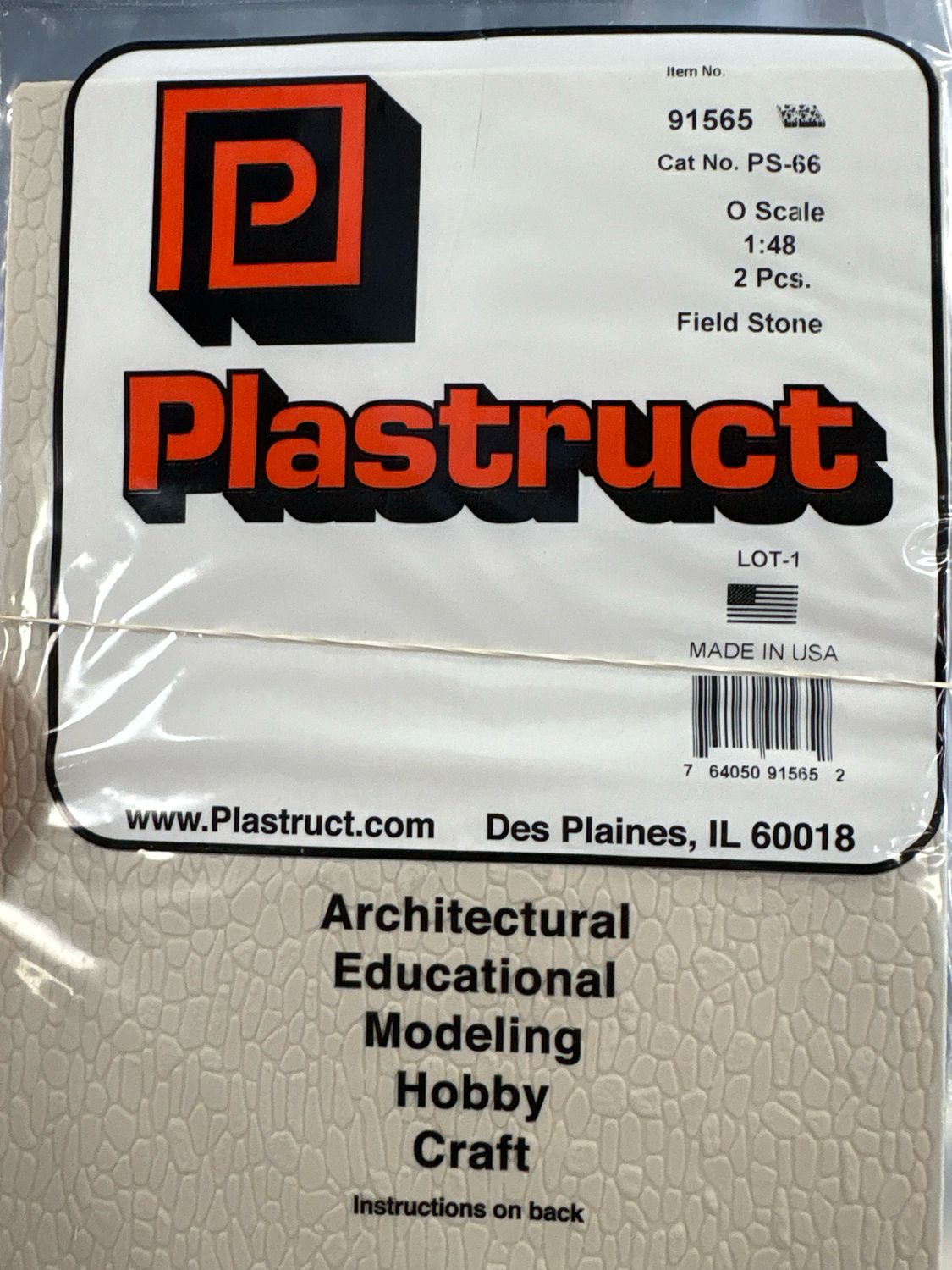 Plastruct O Scale Field Stone PS-66 Plastruct O Scale Field Stone PS-66