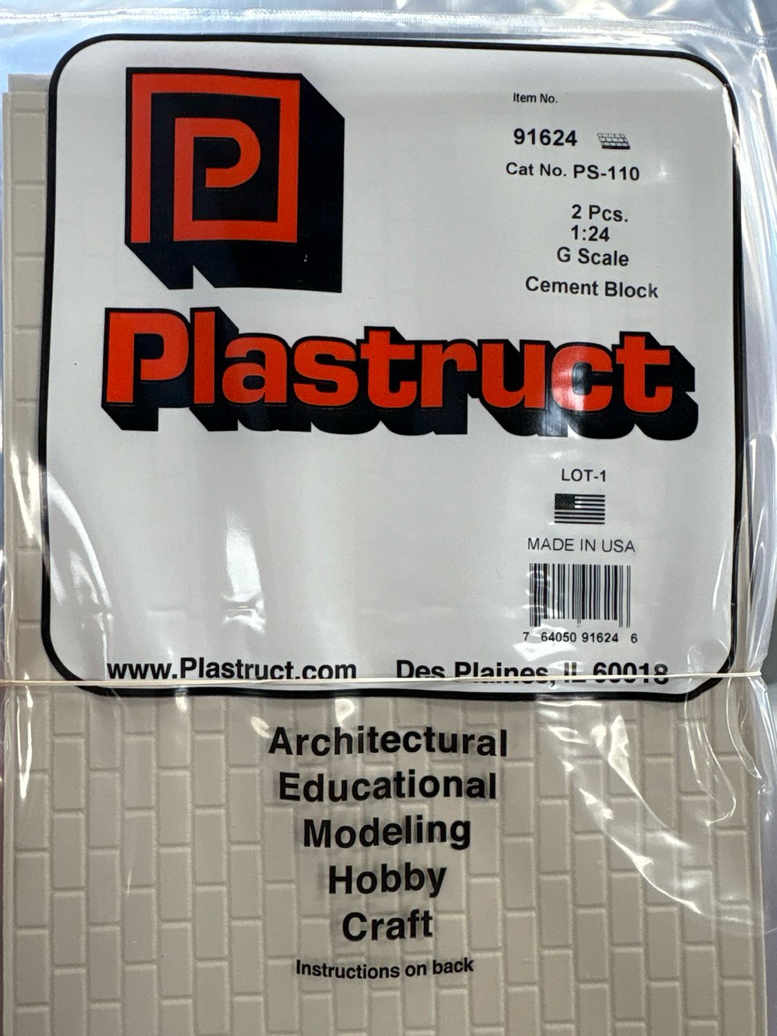 Plastruct G Scale Cement Block PS-110 Plastruct G Scale Cement Block PS-110