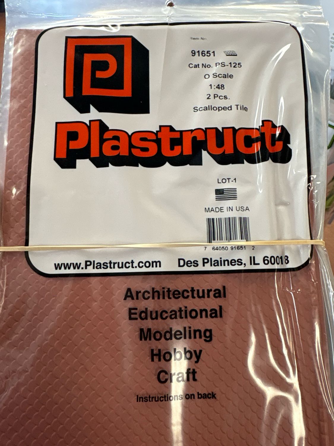 Plastruct O Scale Scalloped Tile PS-125