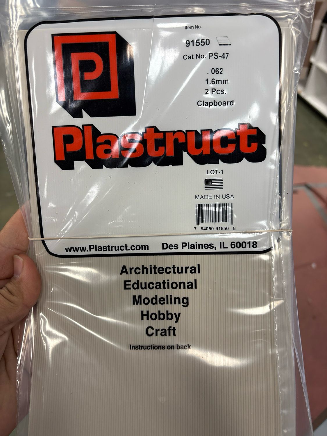 Plastruct .062 Clapboard PS-47