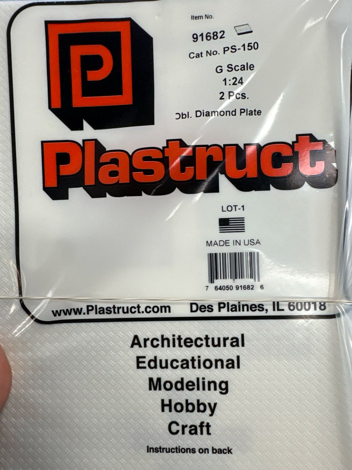 Plastruct G Scale Dbl Diamond Plate PS-150