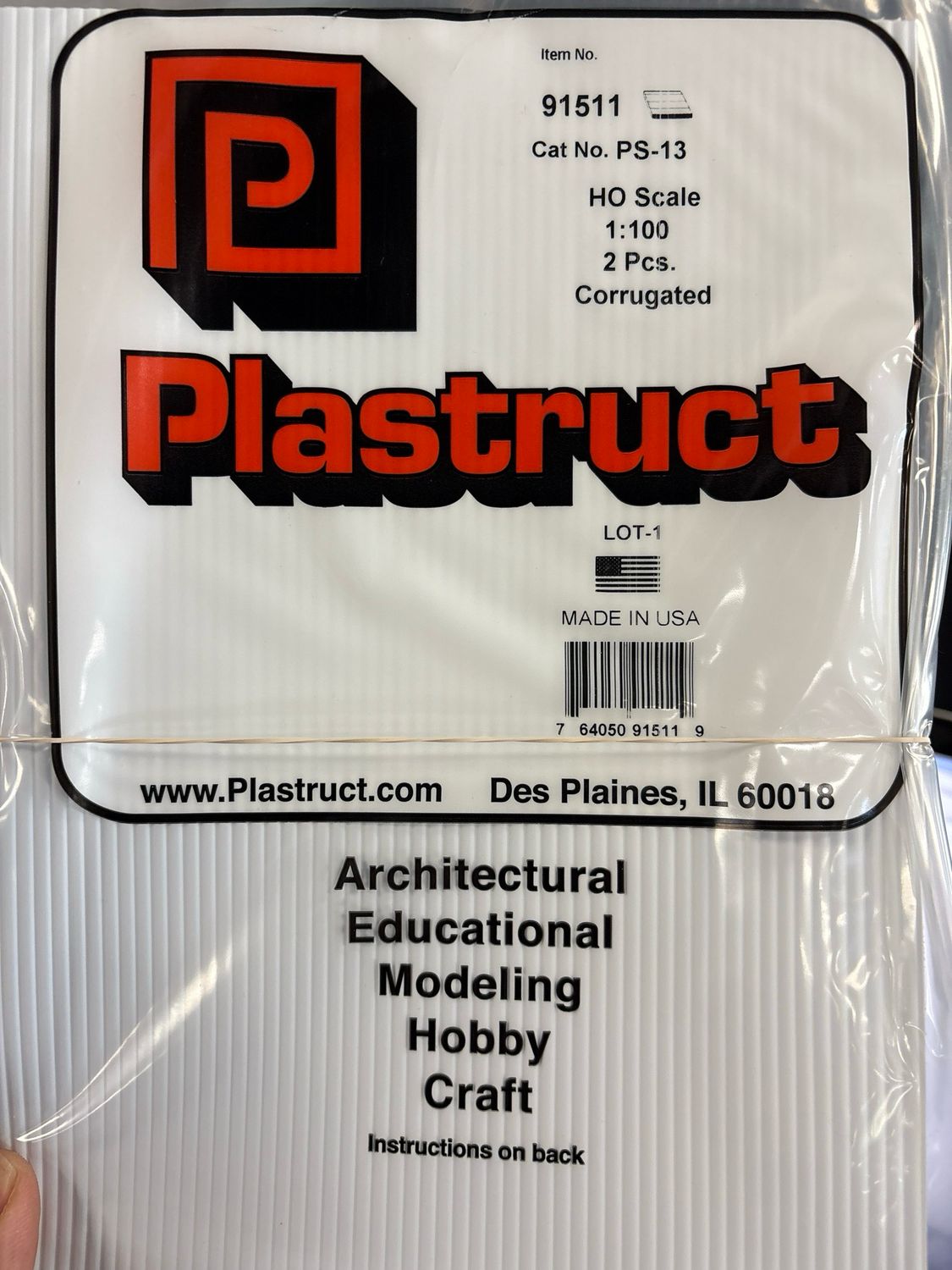 Plastruct HO Scale Corrugated PS-13 Plastruct HO Scale Corrugated PS-13