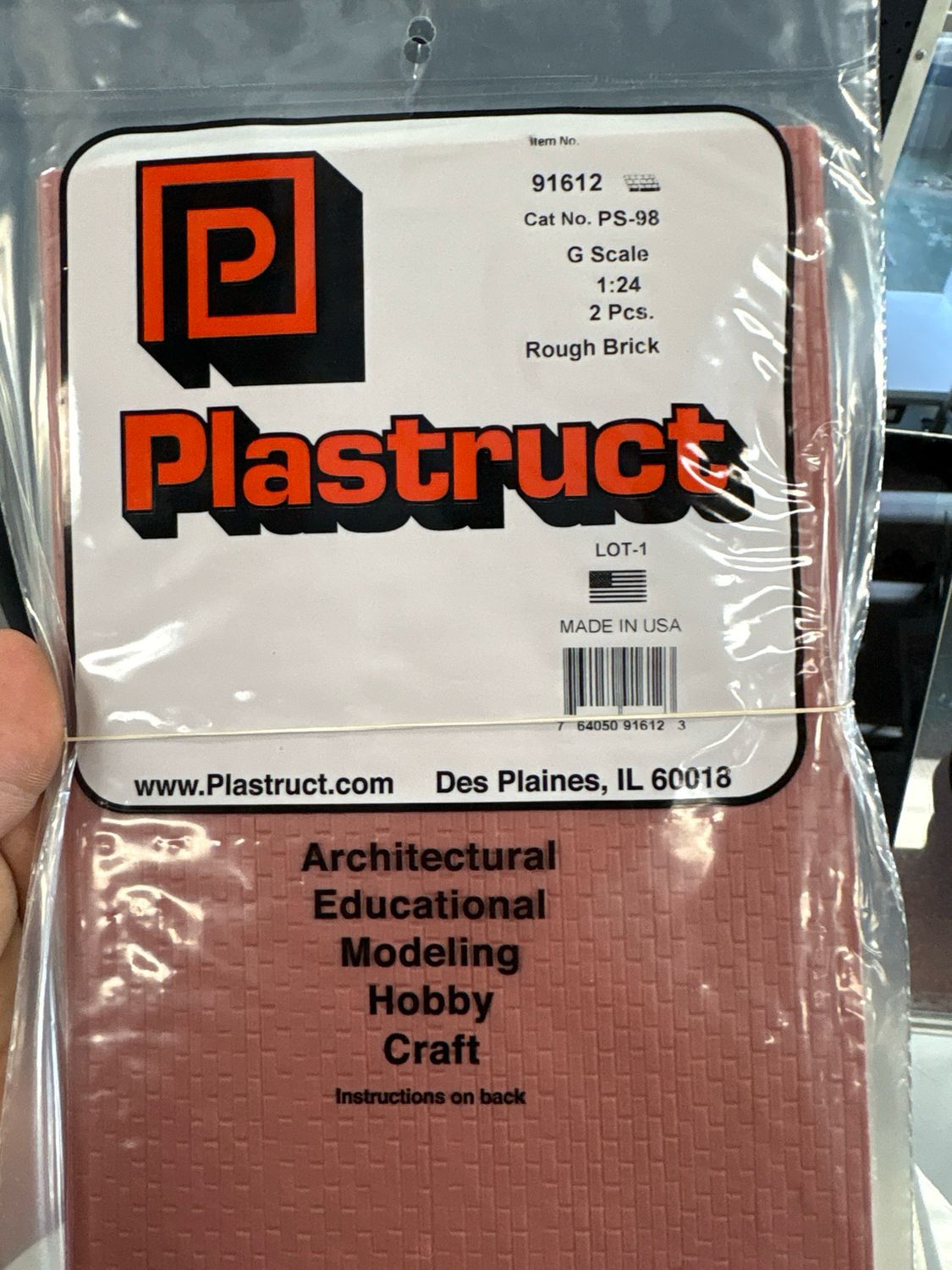 Plastruct G Scale Rough Brick PS-98