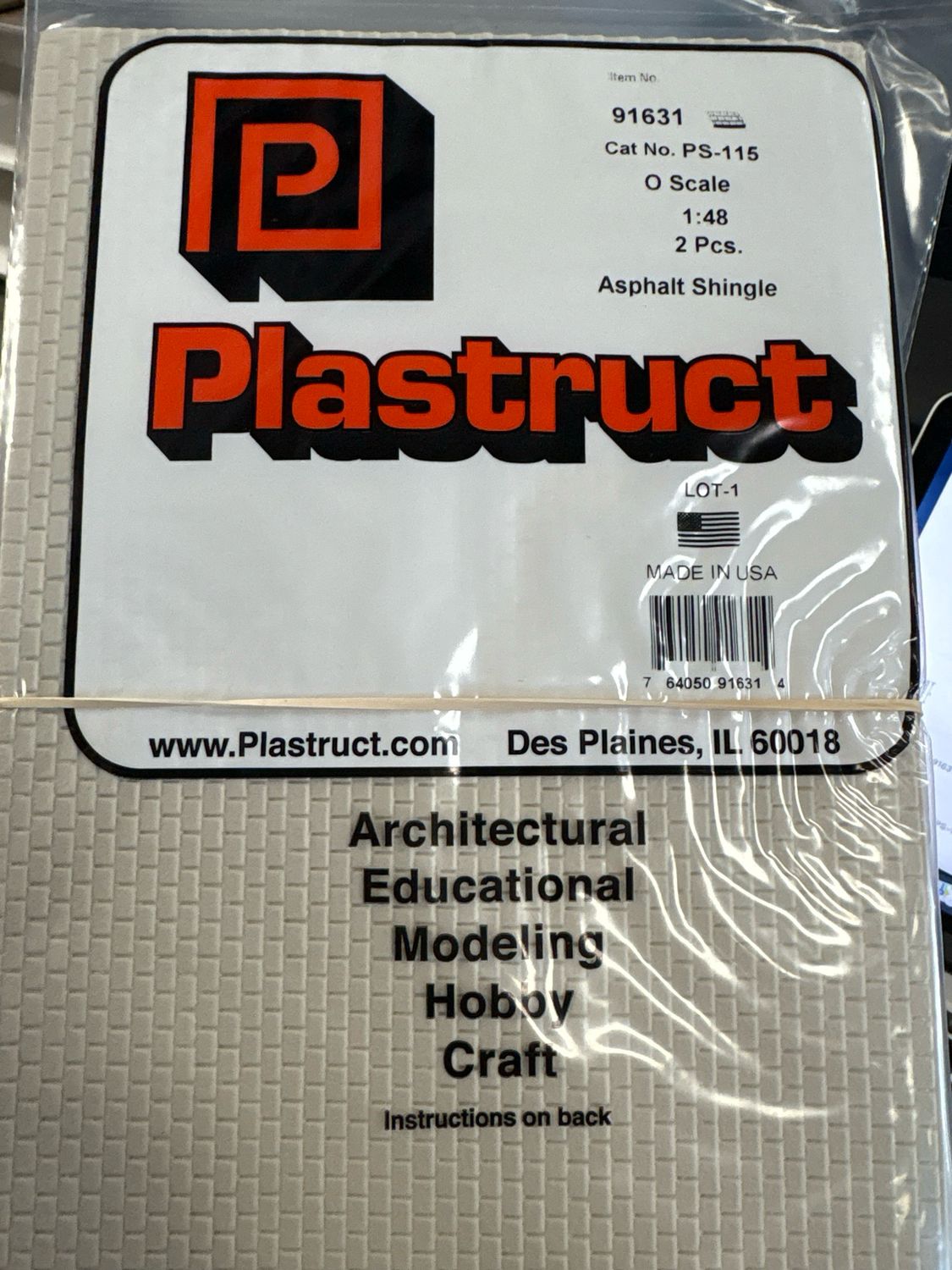 Plastruct O Scale Asphalt Shingle PS-115