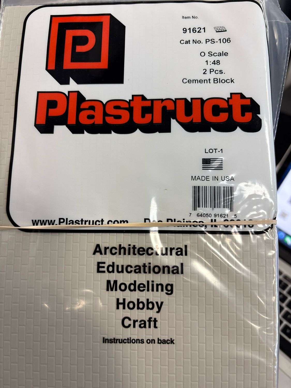 Plastruct O Scale Cement Block PS-106 Plastruct O Scale Cement Block PS-106
