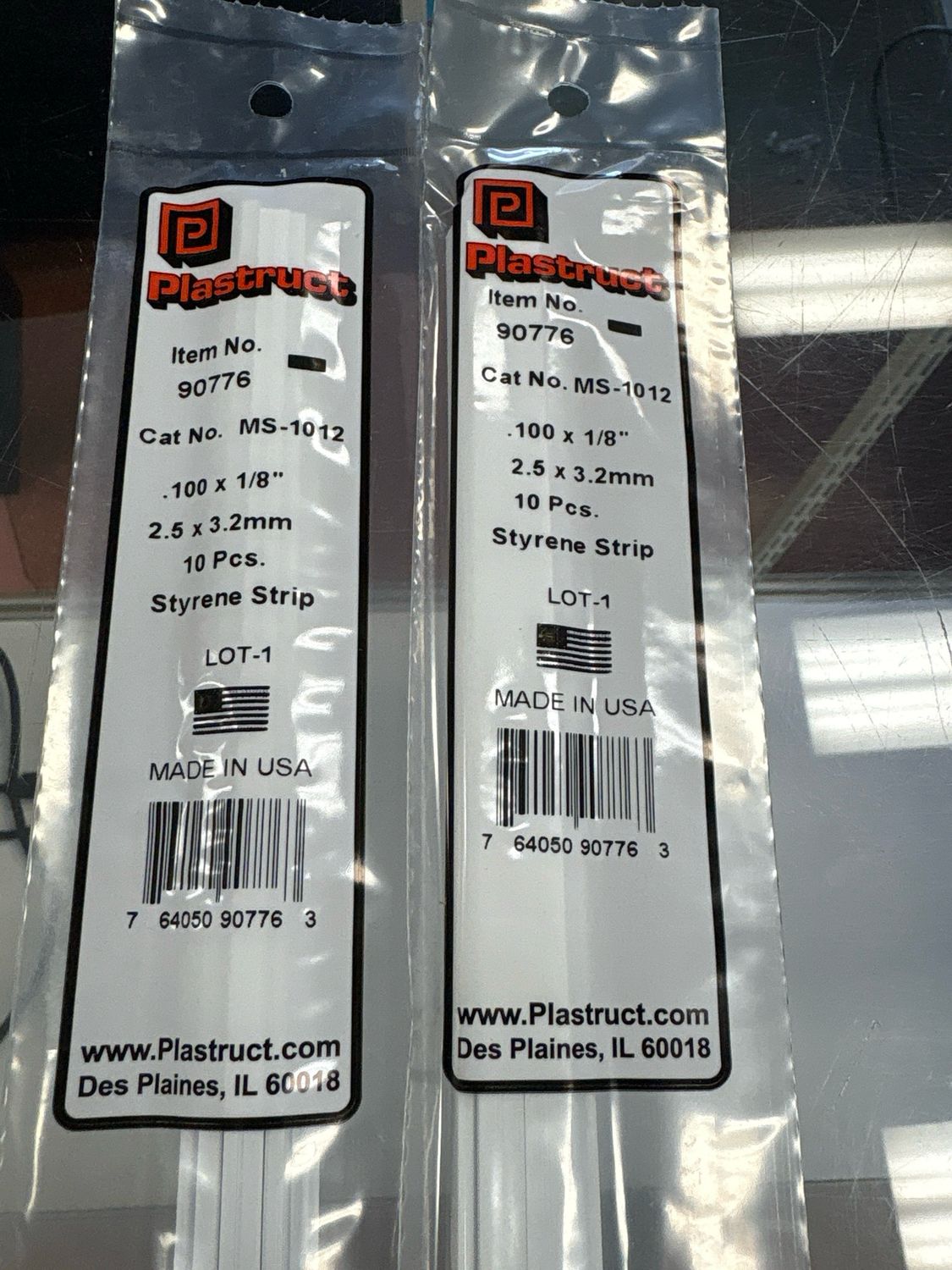 Plastruct Styrene Strip .100x1/8” MS-1012