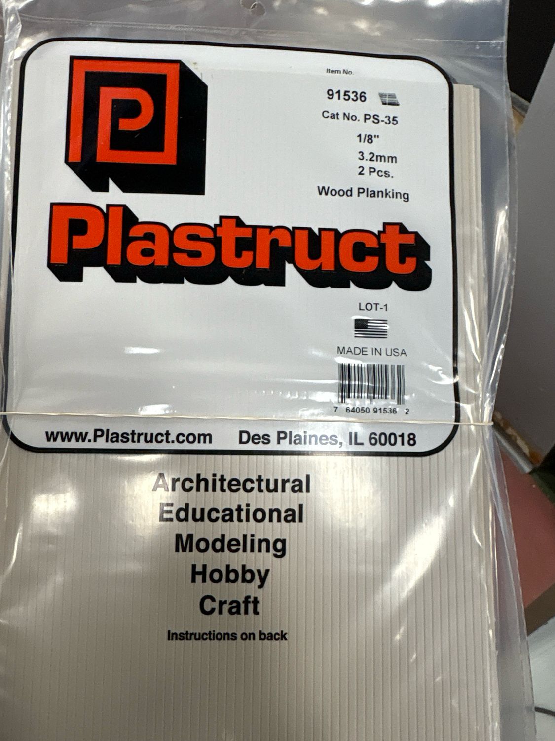 Plastruct 1/8” Wood Planking PS-35 Plastruct 1/8” Wood Planking PS-35