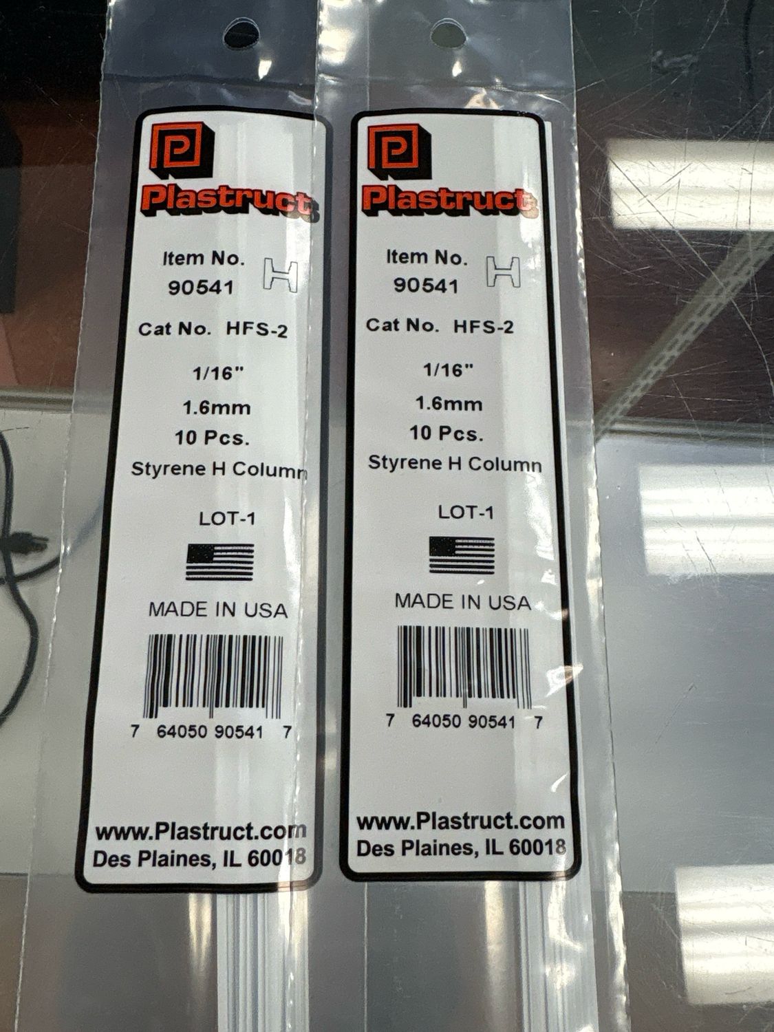 Plastruct Styrene H Column 1/16” HFS-2 Plastruct Styrene H Column 1/16” HFS-2