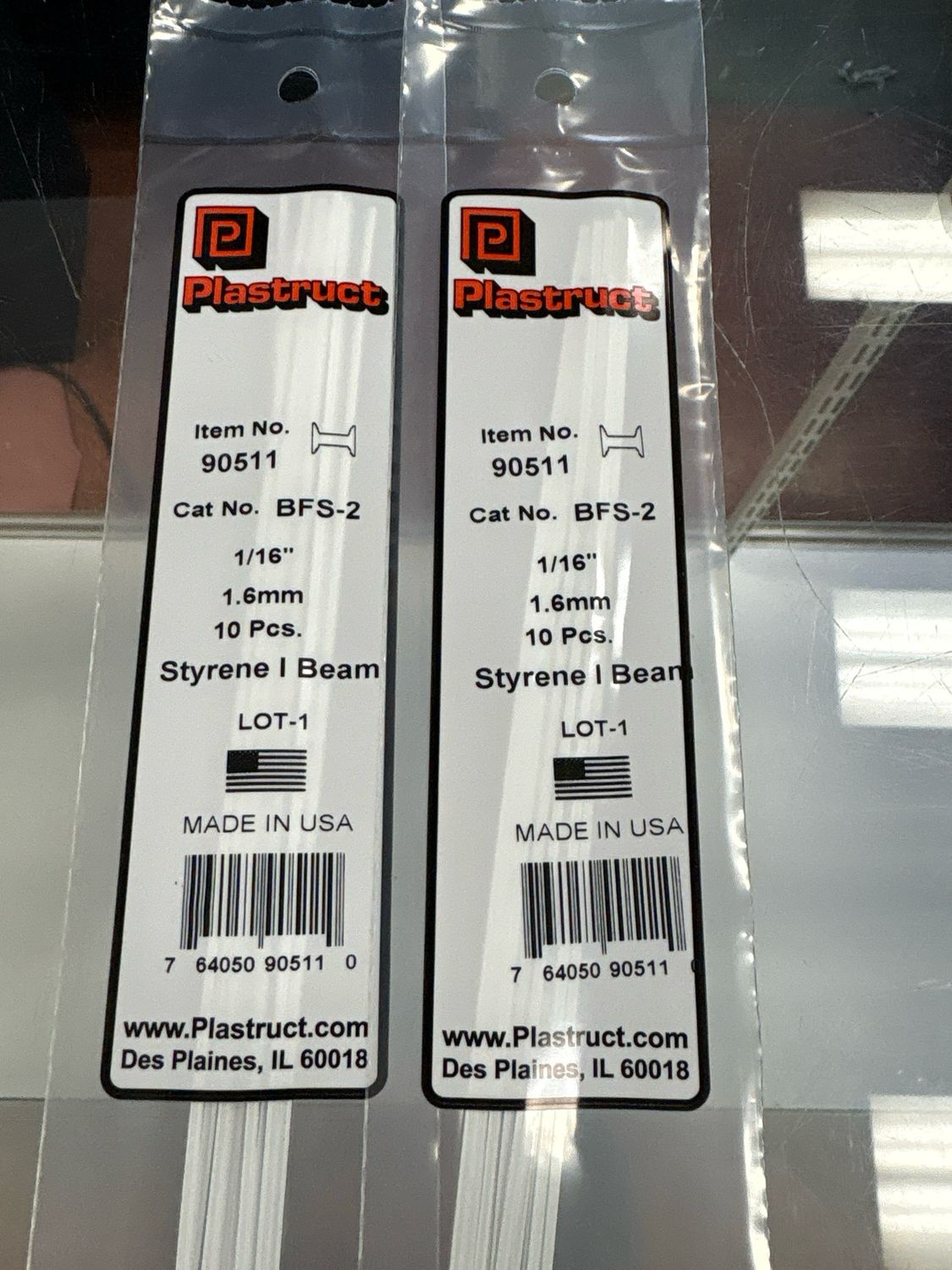 Plastruct Styrene I Beam 1/16” BFS-2