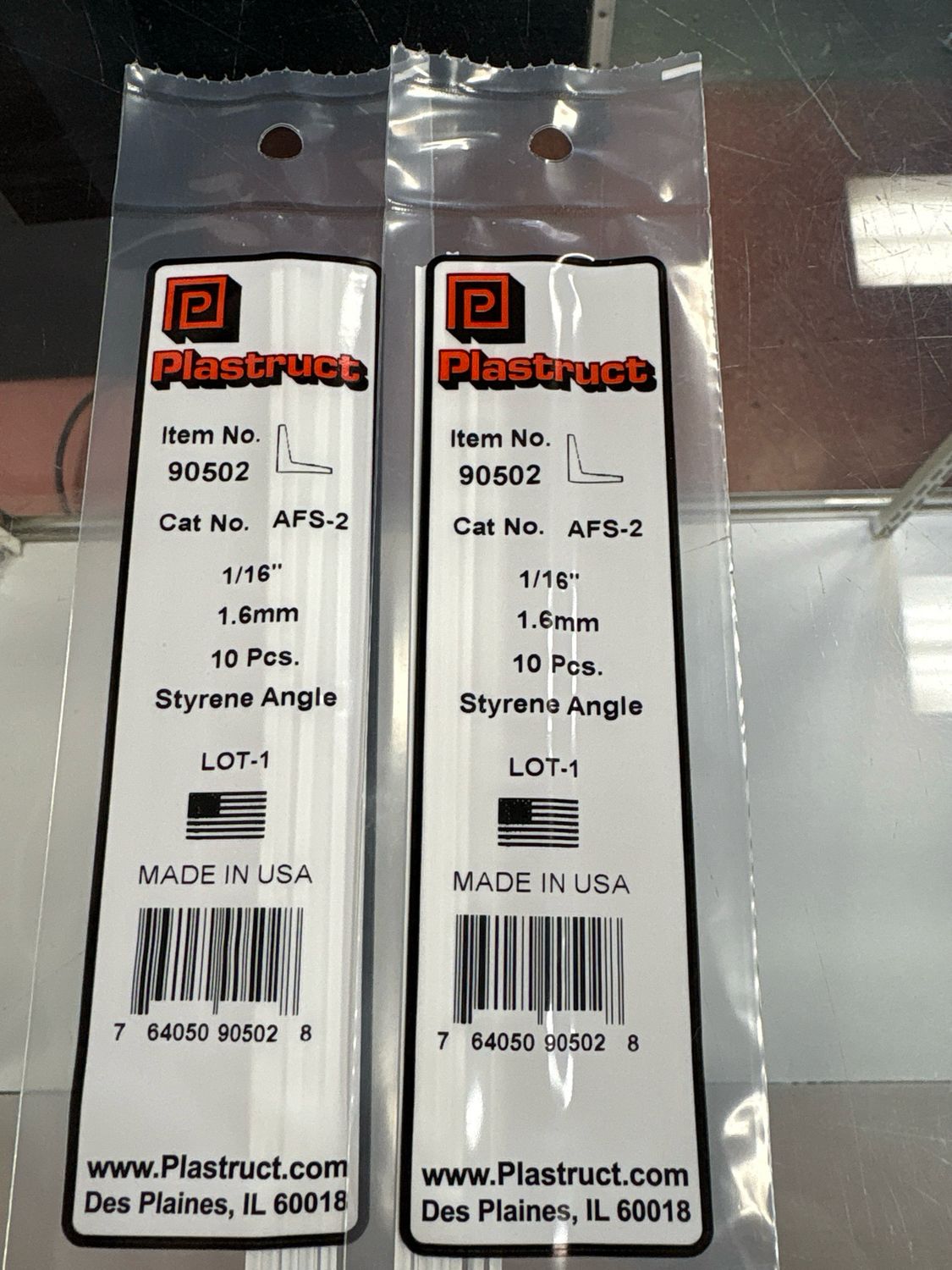 Plastruct Styrene Angle 1/16” AFS-2 Plastruct Styrene Angle 1/16” AFS-2