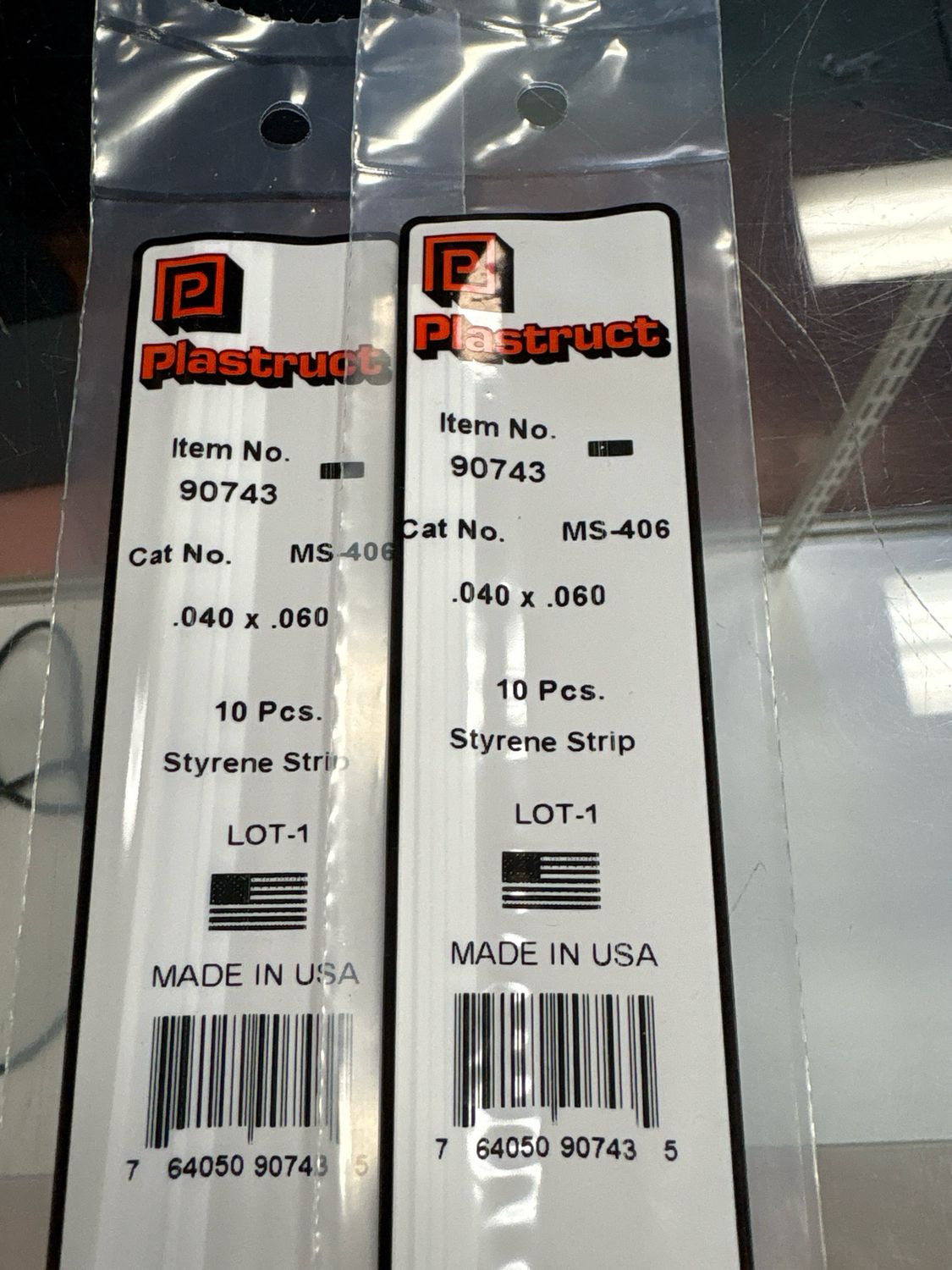 Plastruct Styrene Strip .040x.060 MS-406 Plastruct Styrene Strip .040x.060 MS-406