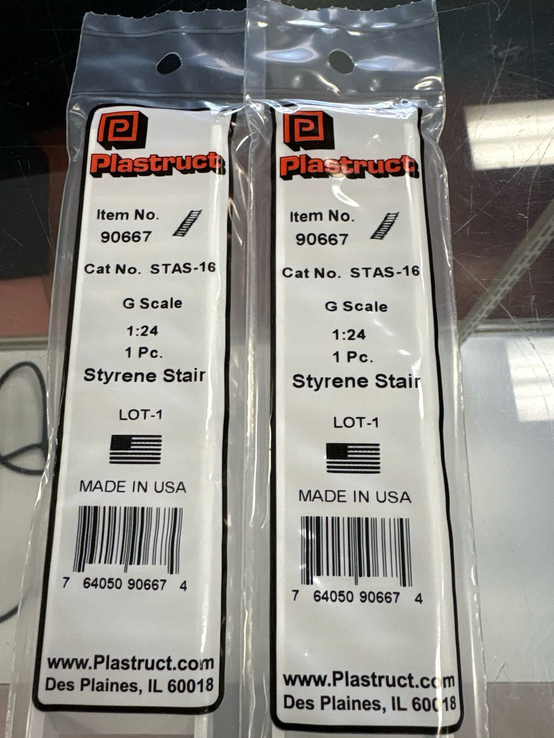 Plastruct G Scale Styrene Stair STAS-16 Plastruct G Scale Styrene Stair STAS-16