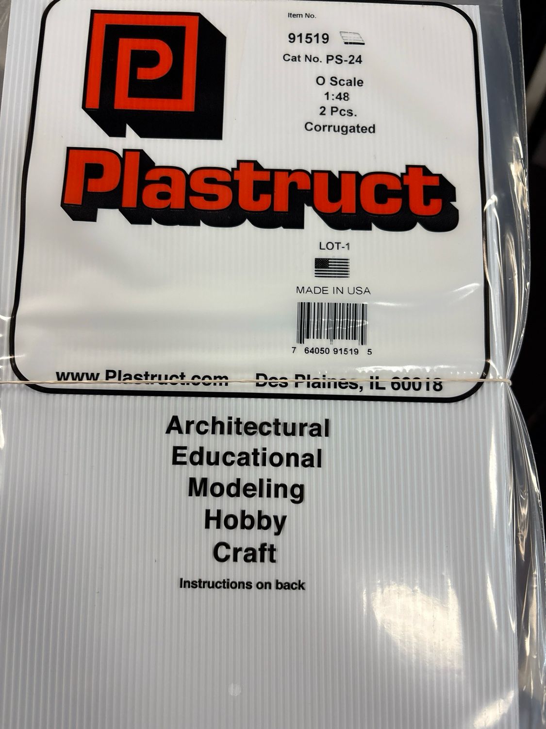 Plastruct O Scale Corrugated PS-24