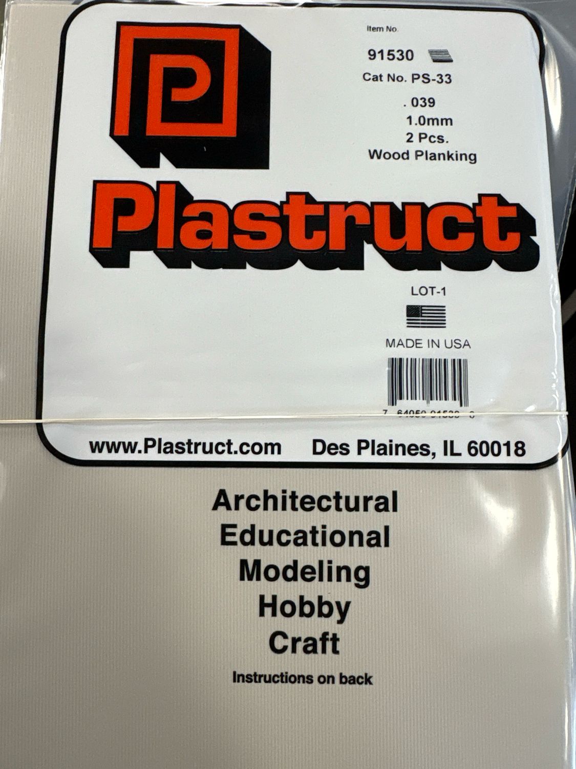 Plastruct .039 Wood Planking PS-33 Plastruct .039 Wood Planking PS-33