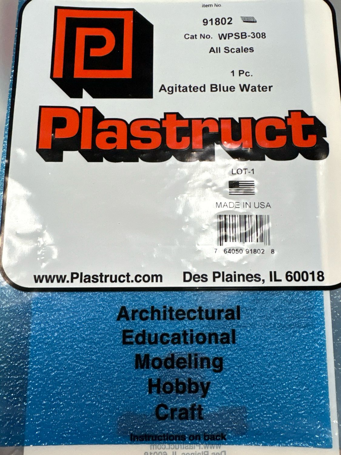 Plastruct All Scales Agitated Blue Water WPSB-308