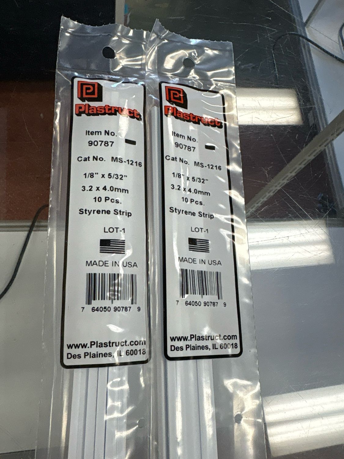 Plastruct Styrene Strip 1/8”x5/32” MS-1216 Plastruct Styrene Strip 1/8”x5/32” MS-1216