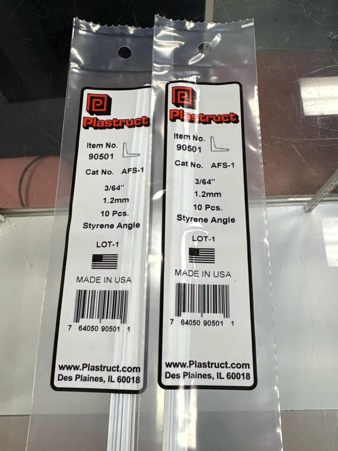 Plastruct Styrene Angle 3/64” AFS-1