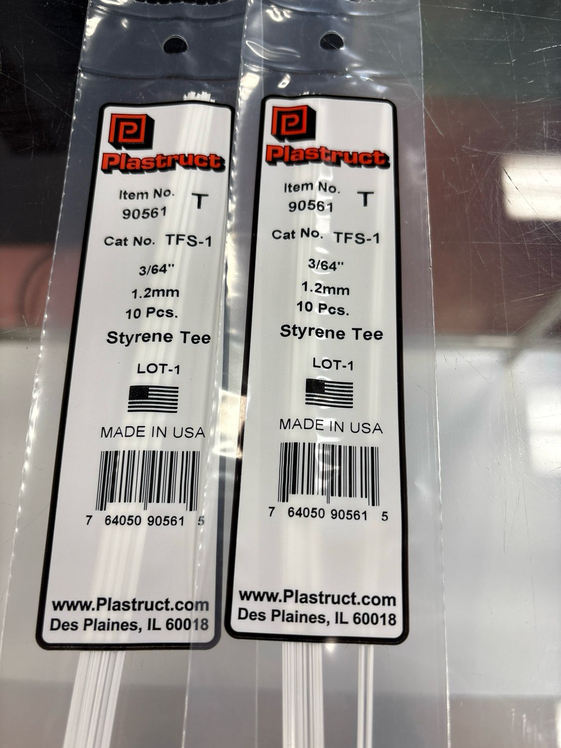 Plastruct Styrene Tee 3/64” TFS-1 Plastruct Styrene Tee 3/64” TFS-1