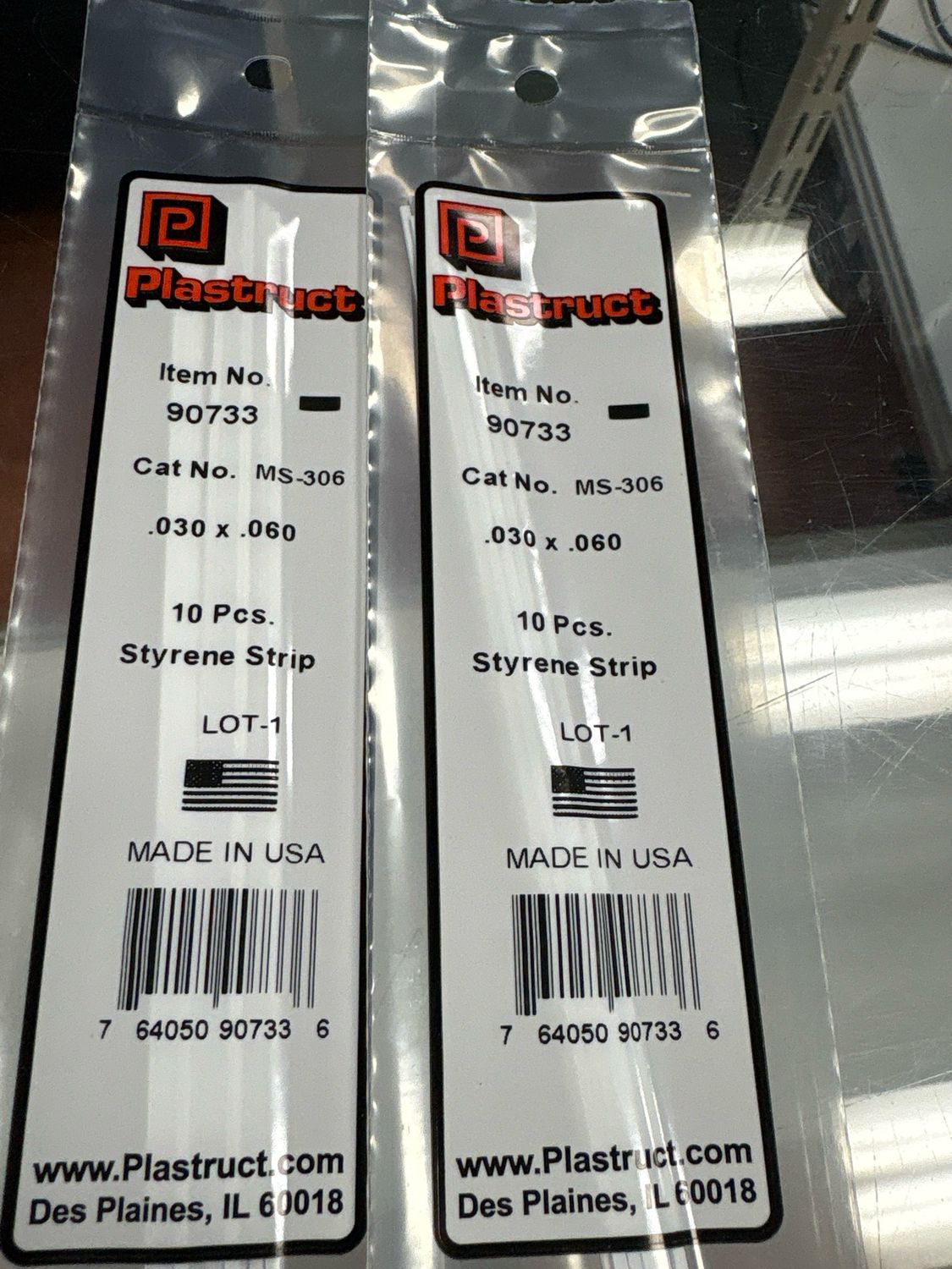 Plastruct .030x.060 Styrene Strip MS-306