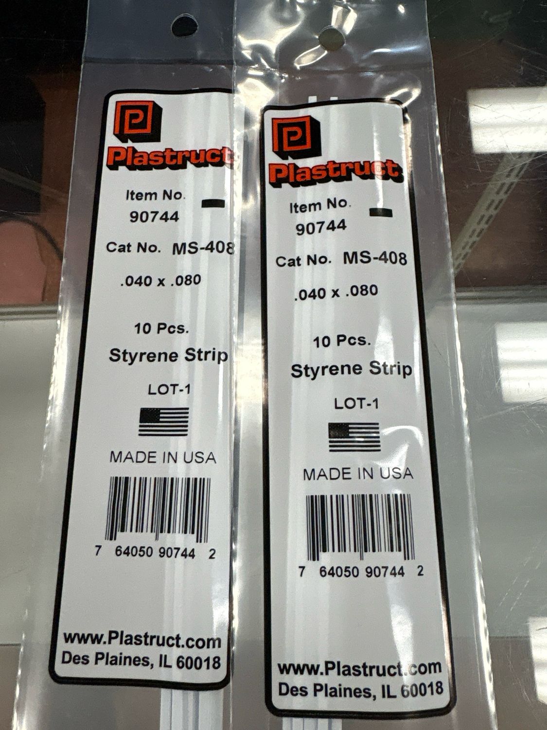 Plastruct .040x.080 Styrene Strip MS-408