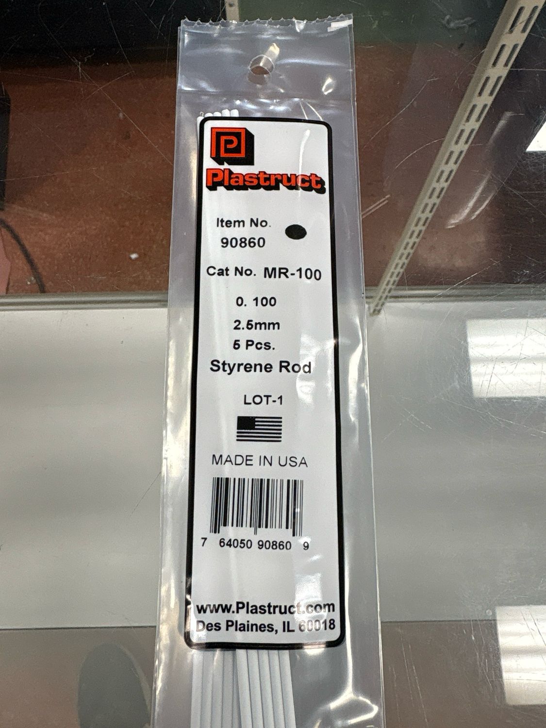 Plastruct 0.100 Styrene Rod MR-100
