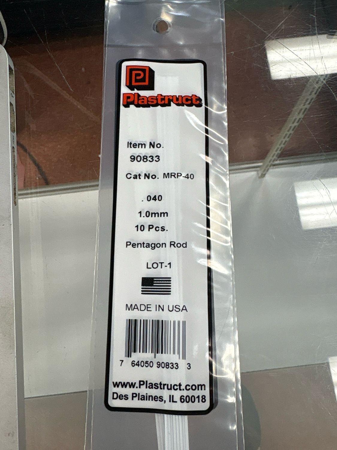 Plastruct .040 Pentagon Rod MRP-40 Plastruct .040 Pentagon Rod MRP-40