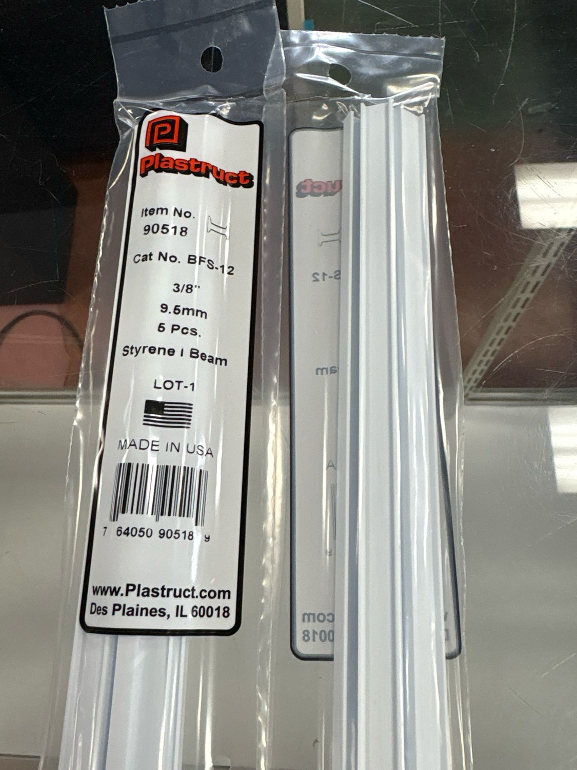 Plastruct 3/8” Styrene I Beam BFS-12