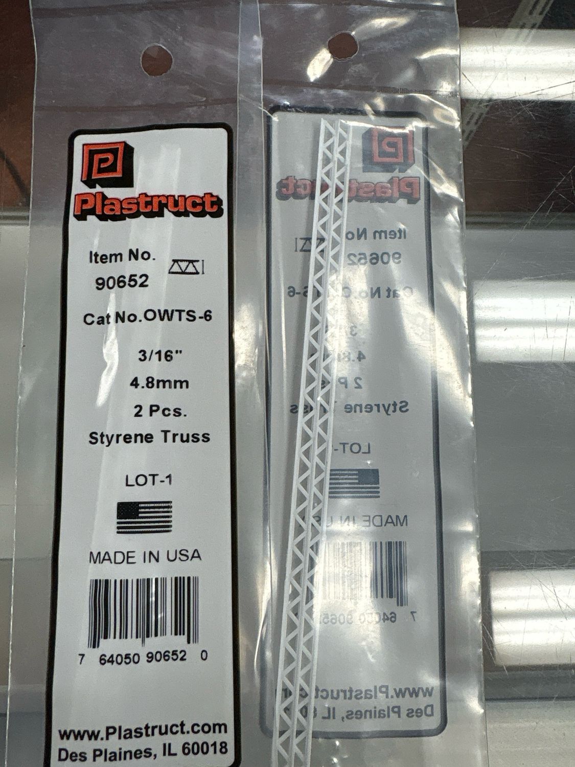 Plastruct 3/16” Styrene Truss OWTS-6