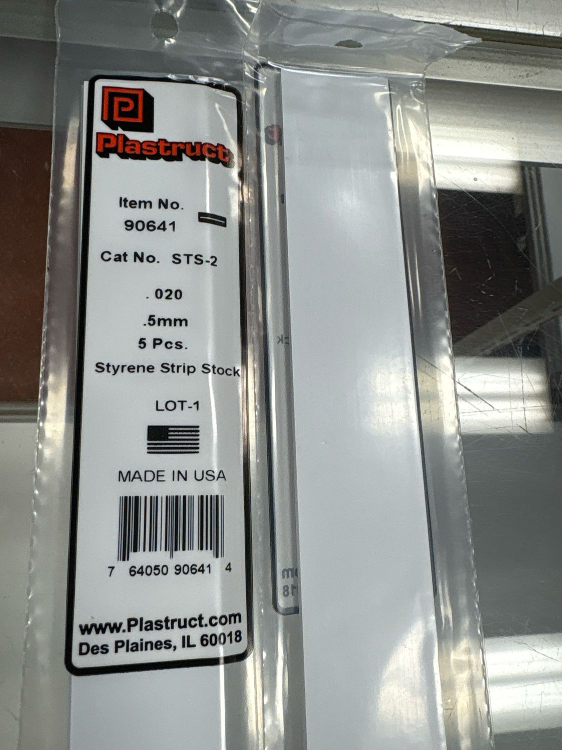 Plastruct .020 Styrene Strip Stock STS-2