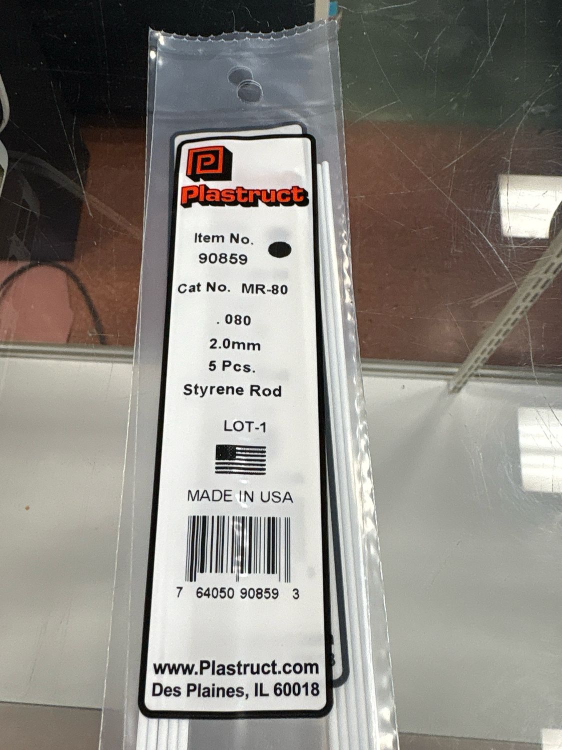 Plastruct .080 Styrene Rod MR-80