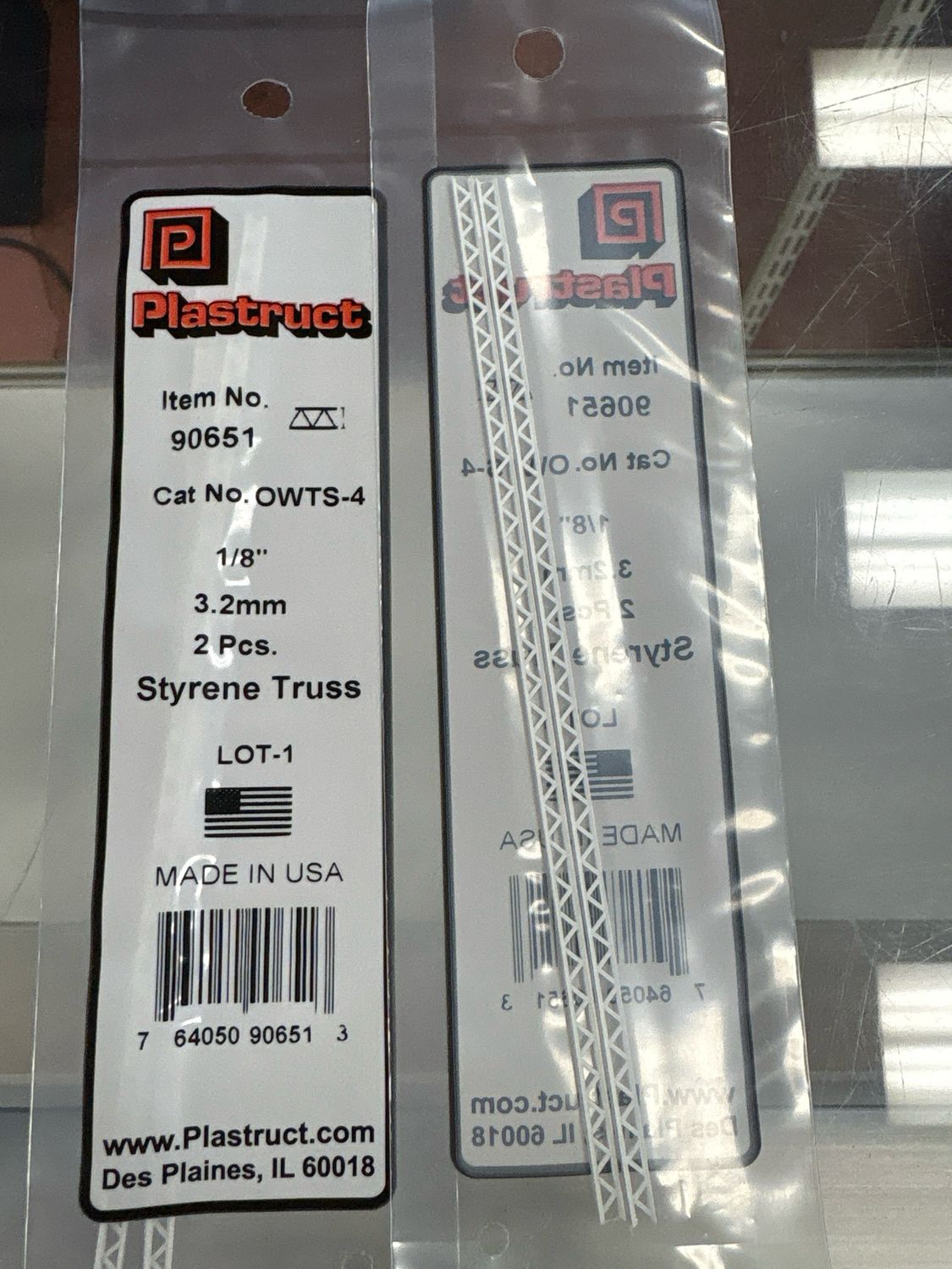 Plastruct 1/8” Styrene Truss OWTS-4