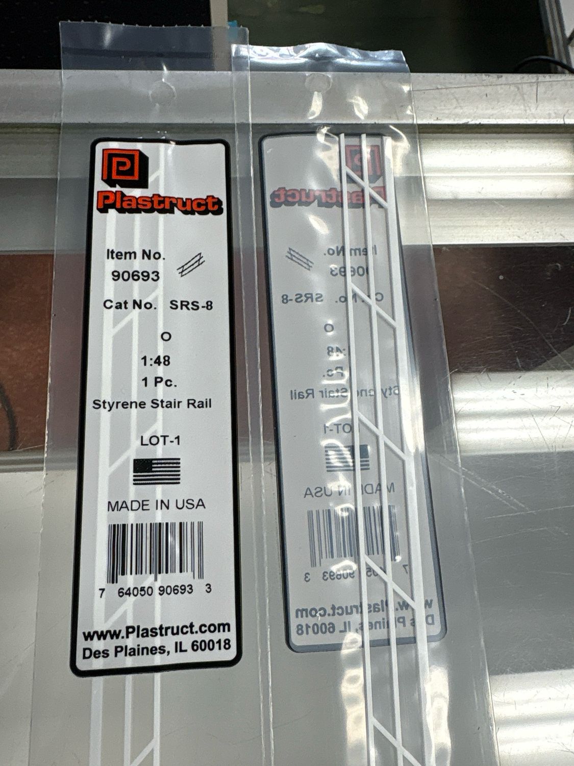 Plastruct O Scale Styrene Stair Rail Plastruct O Scale Styrene Stair Rail