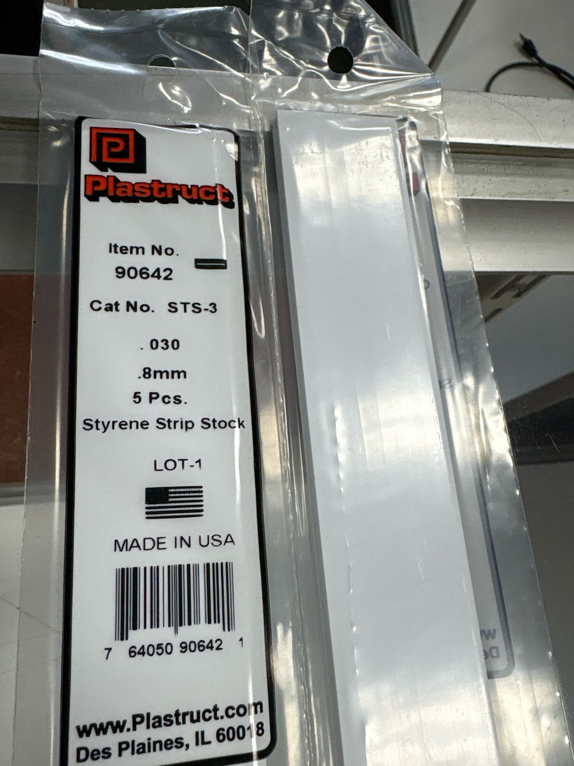 Plastruct .030 Styrene Strip Stock STS-3