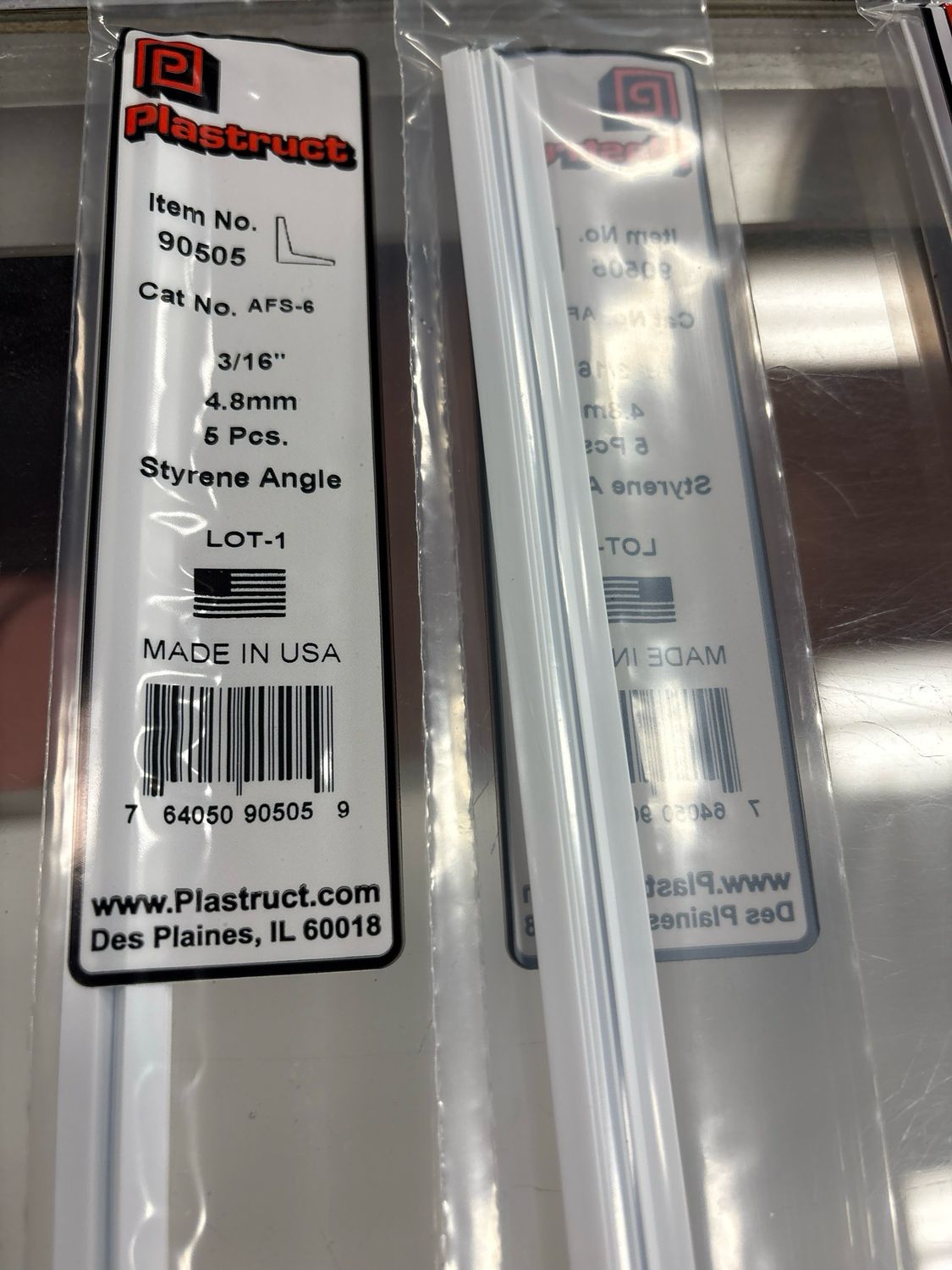 Plastruct 3/16” Styrene Angle AFS-6