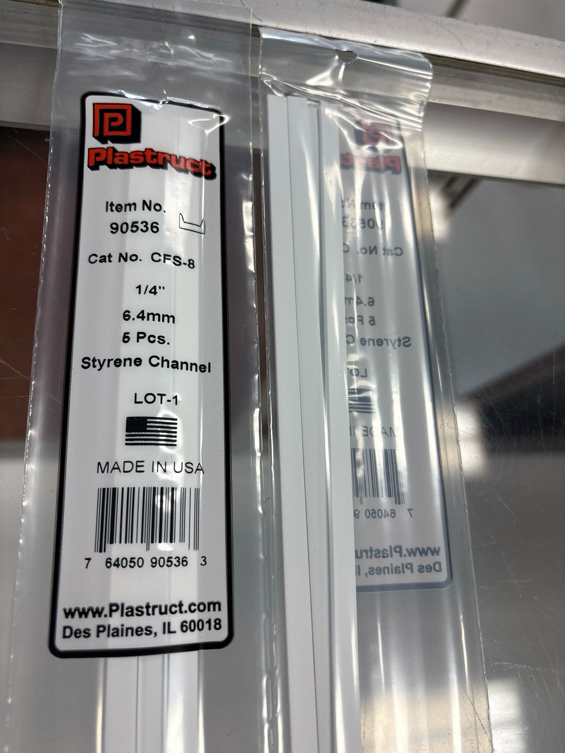 Plastruct 1/4” Styrene Channel CFS-8 Plastruct 1/4” Styrene Channel CFS-8