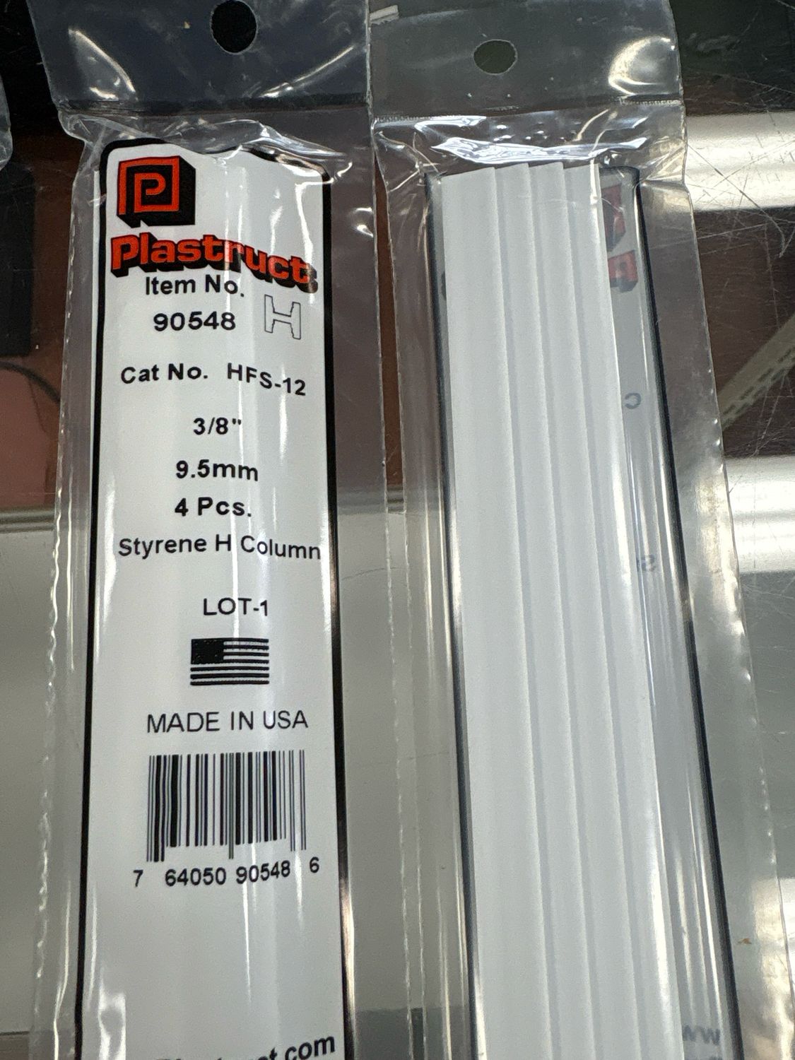 Plastruct 3/8” Styrene H Column HFS-12