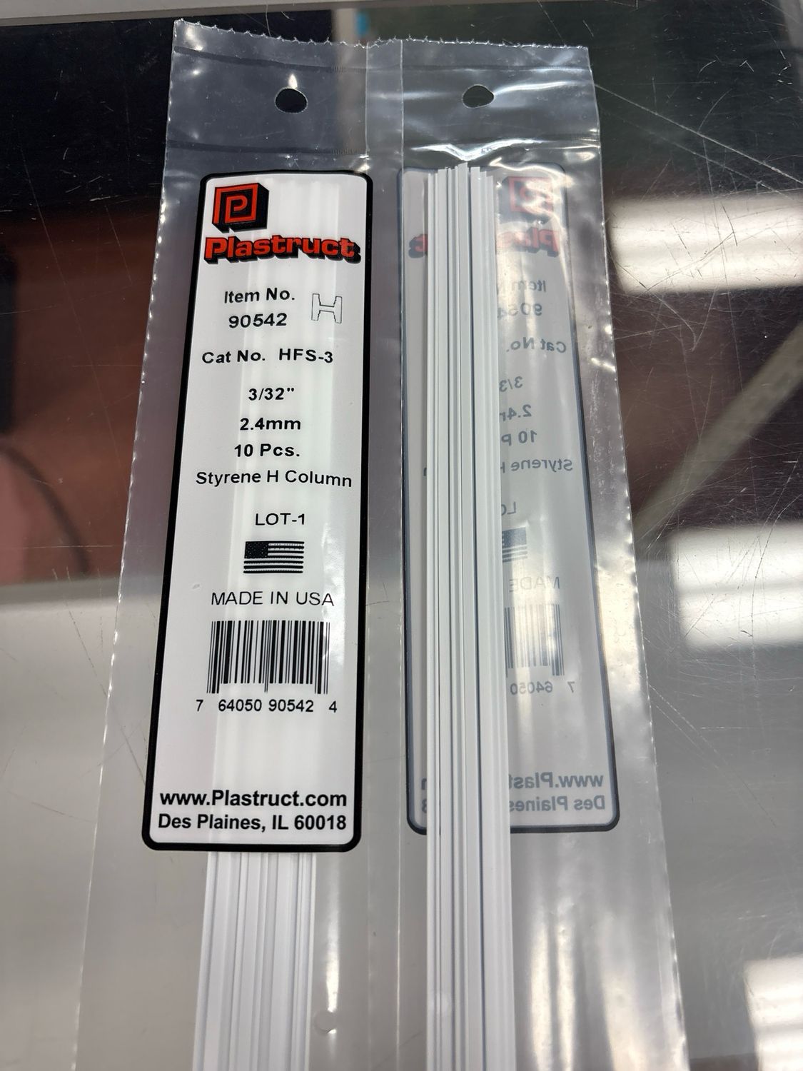 Plastruct 3/32” Styrene H Column HFS-3