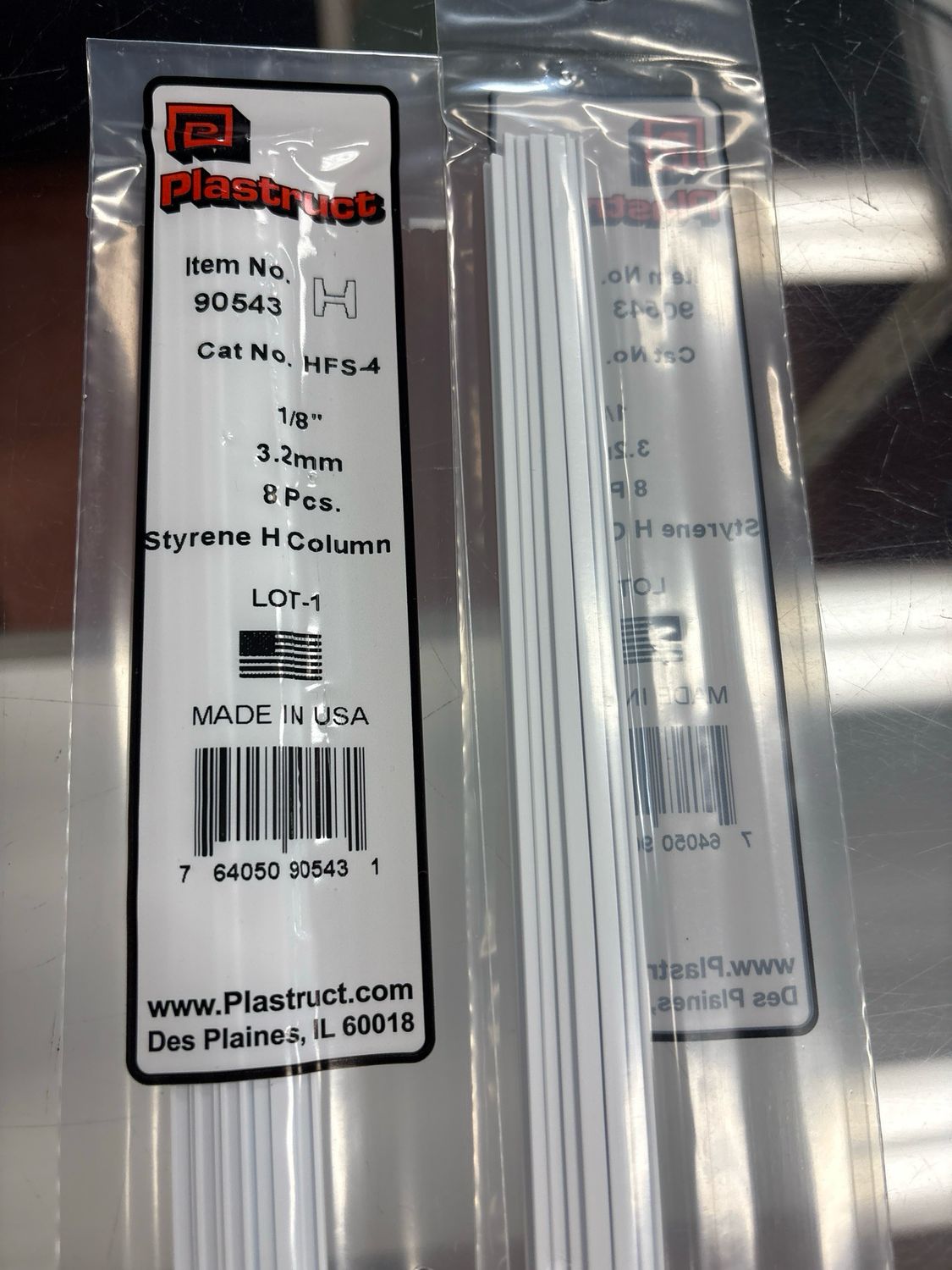 Plastruct 1/8” Styrene H Column HFS-4